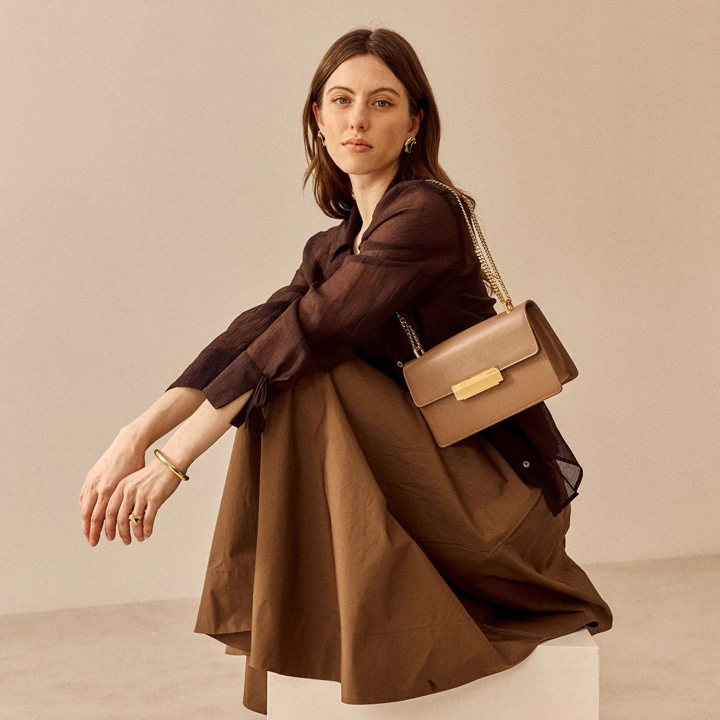 Alma - Cuir Box Taupe