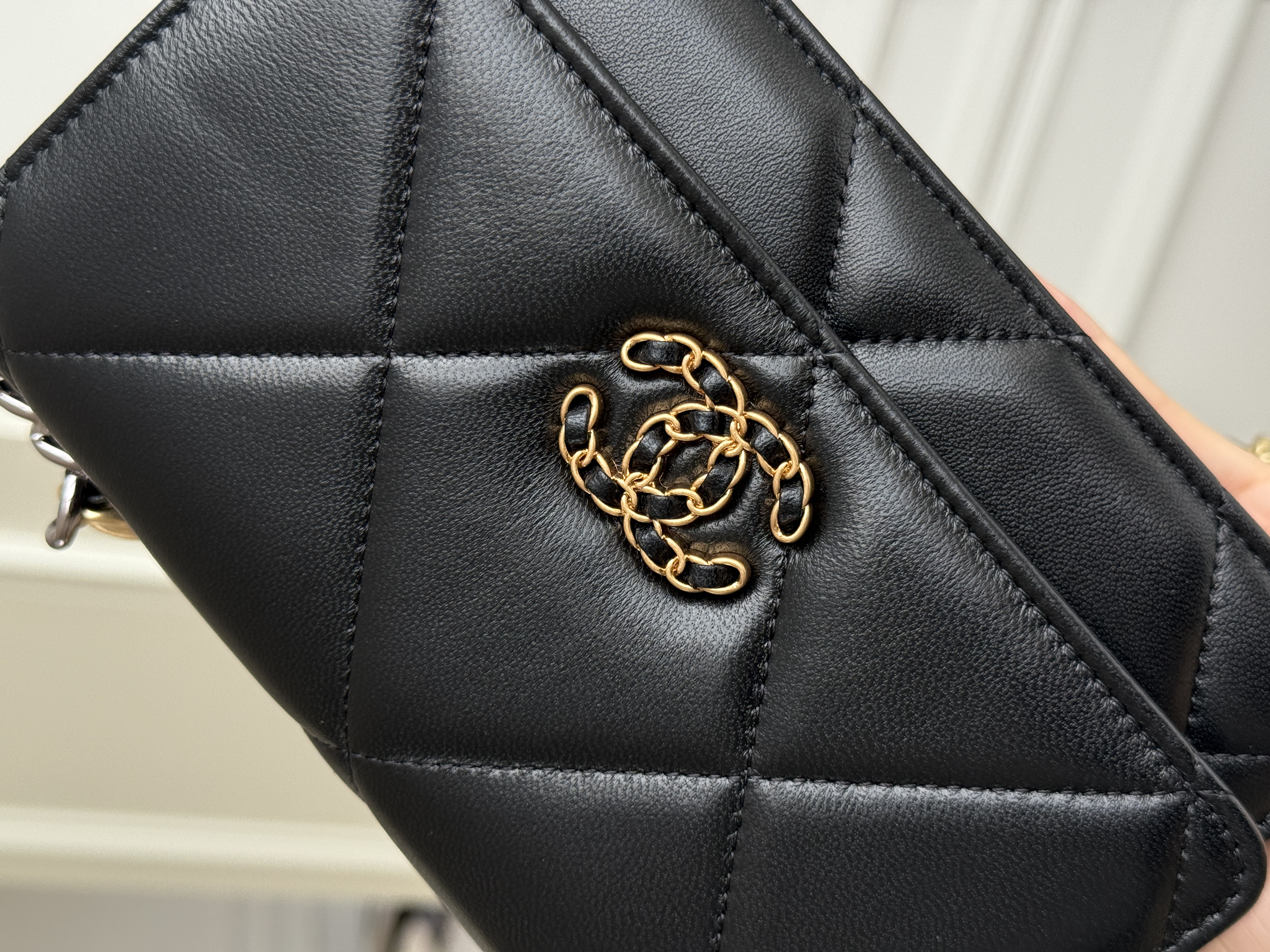 CHANEL 19 Wallet On Chain (WOC) Quilted Lambskin Bag