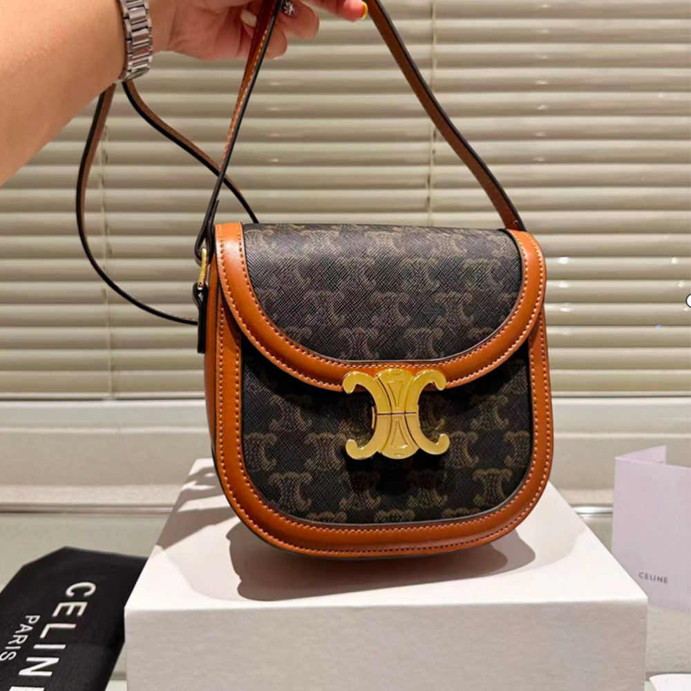 CELINE Triomphe Teen Besace Tan
