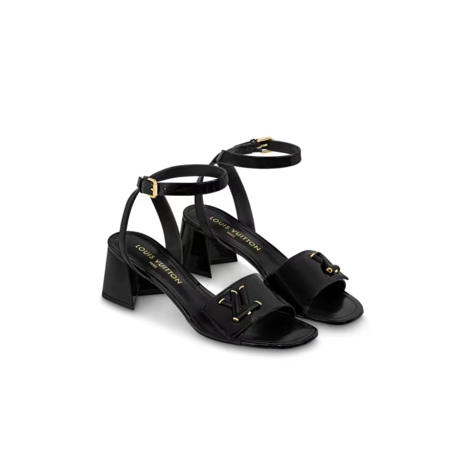 LV Patent Leather Thick And Cool Slide Sandal