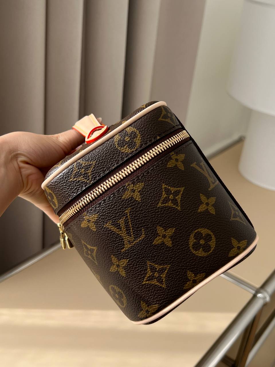 Louis Vuitton Classic Monogram Coated Canvas Leather Handheld Vanity Cosmetic Case