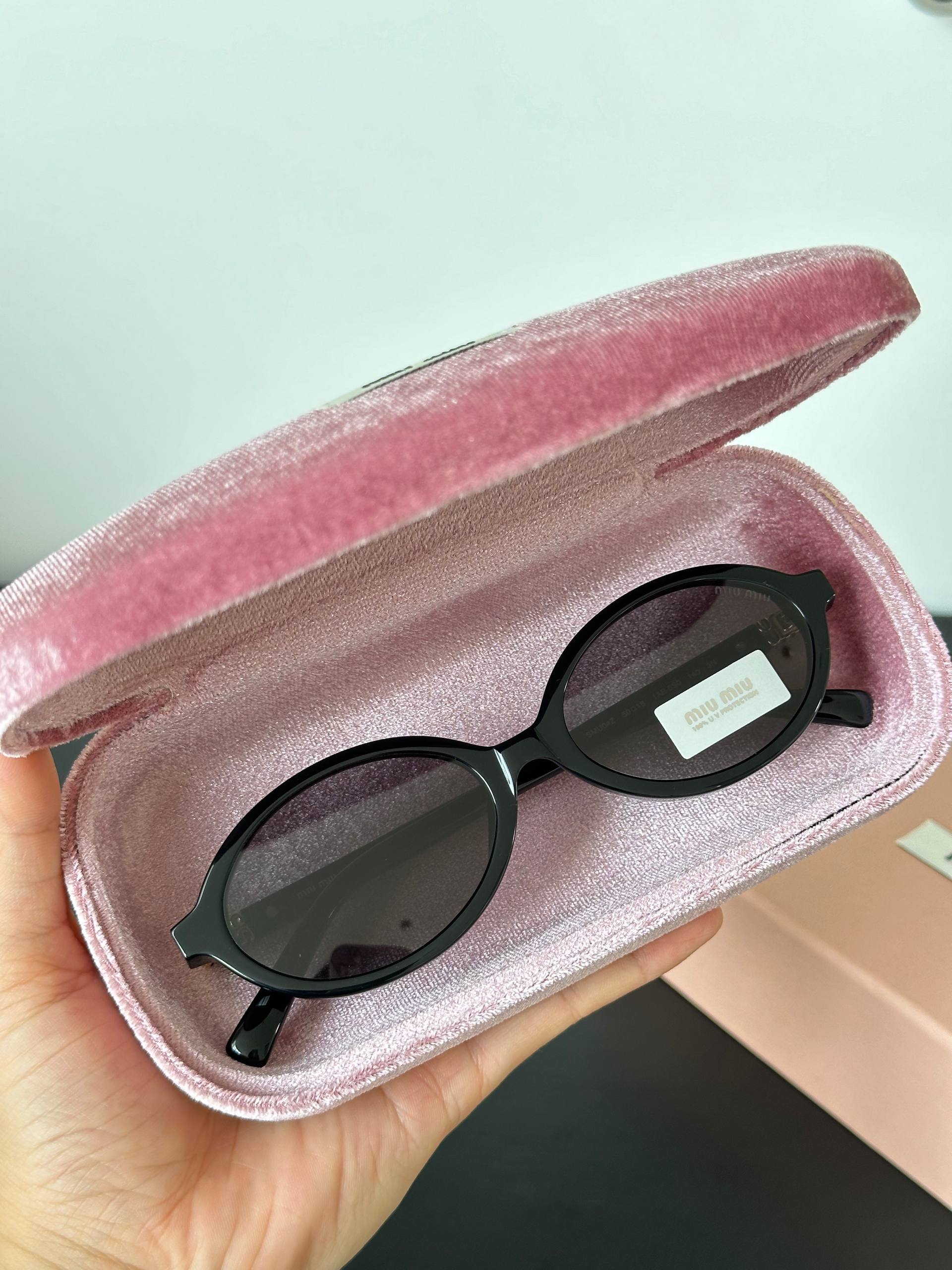 Miu Miu Vintage Oval Black Frame Sunglasses