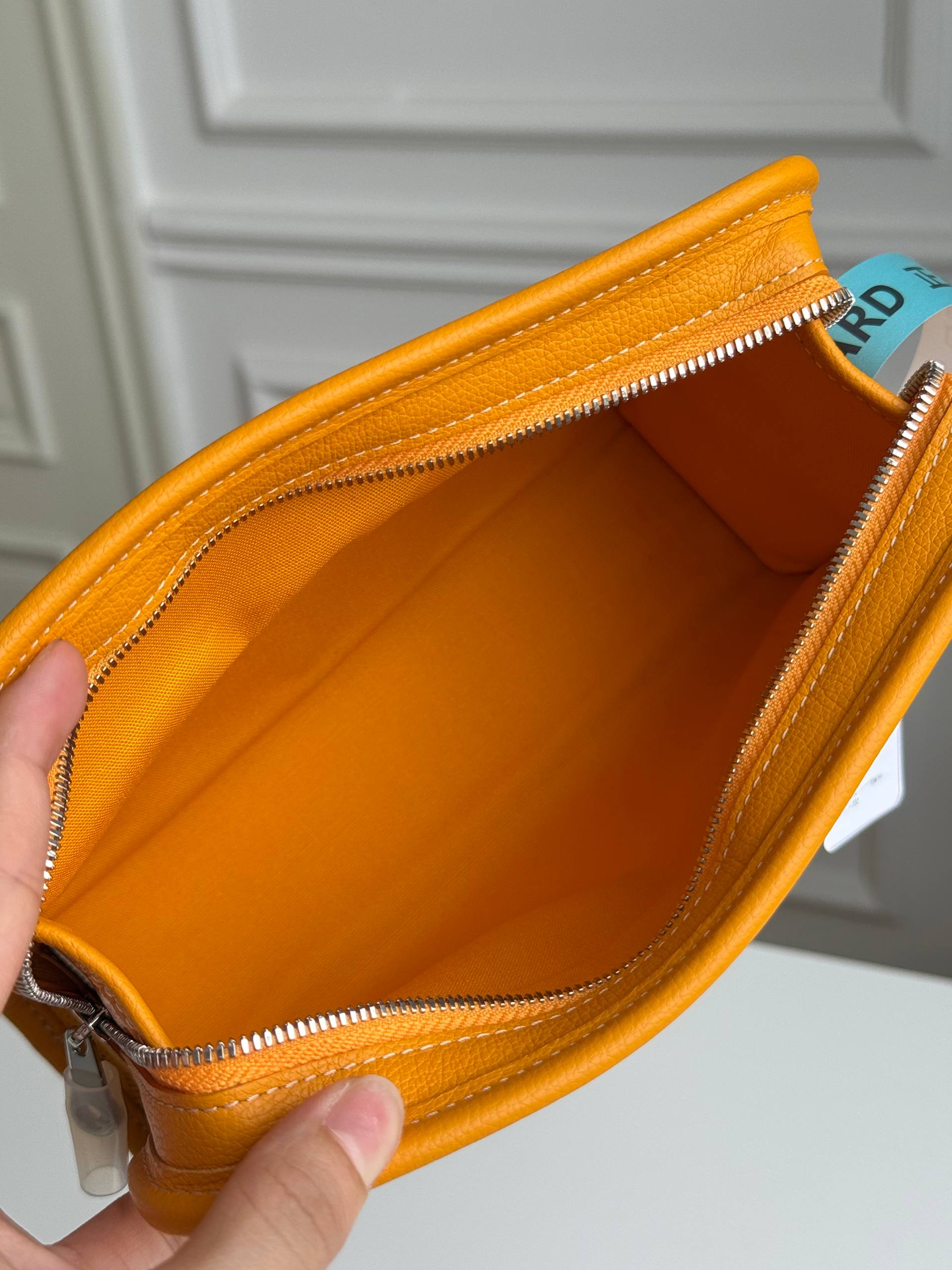 Goyard Yellow Printed Cosmetic Clutch Pouch