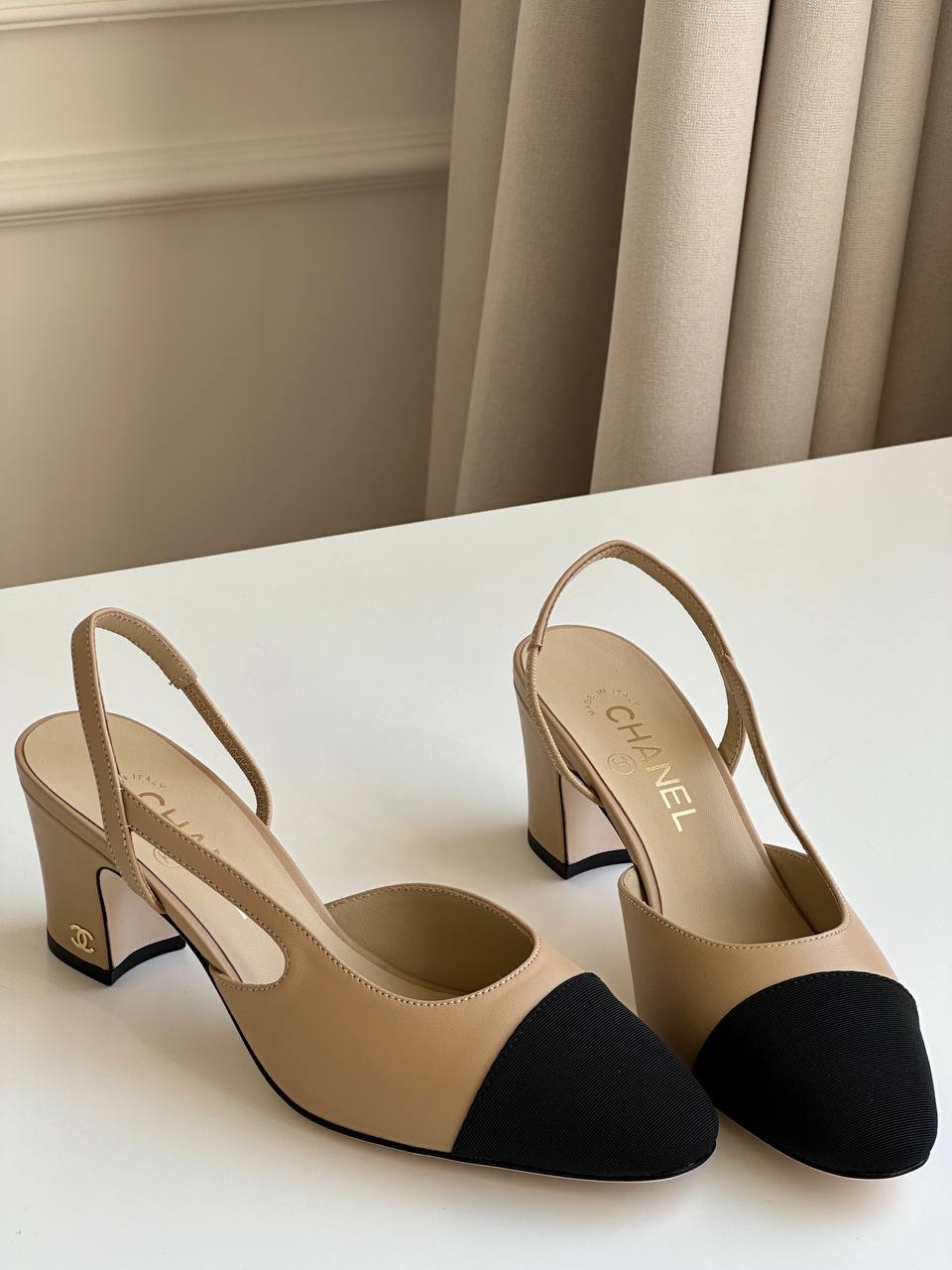 Chanel Classic Two-Tone Slingback Heels