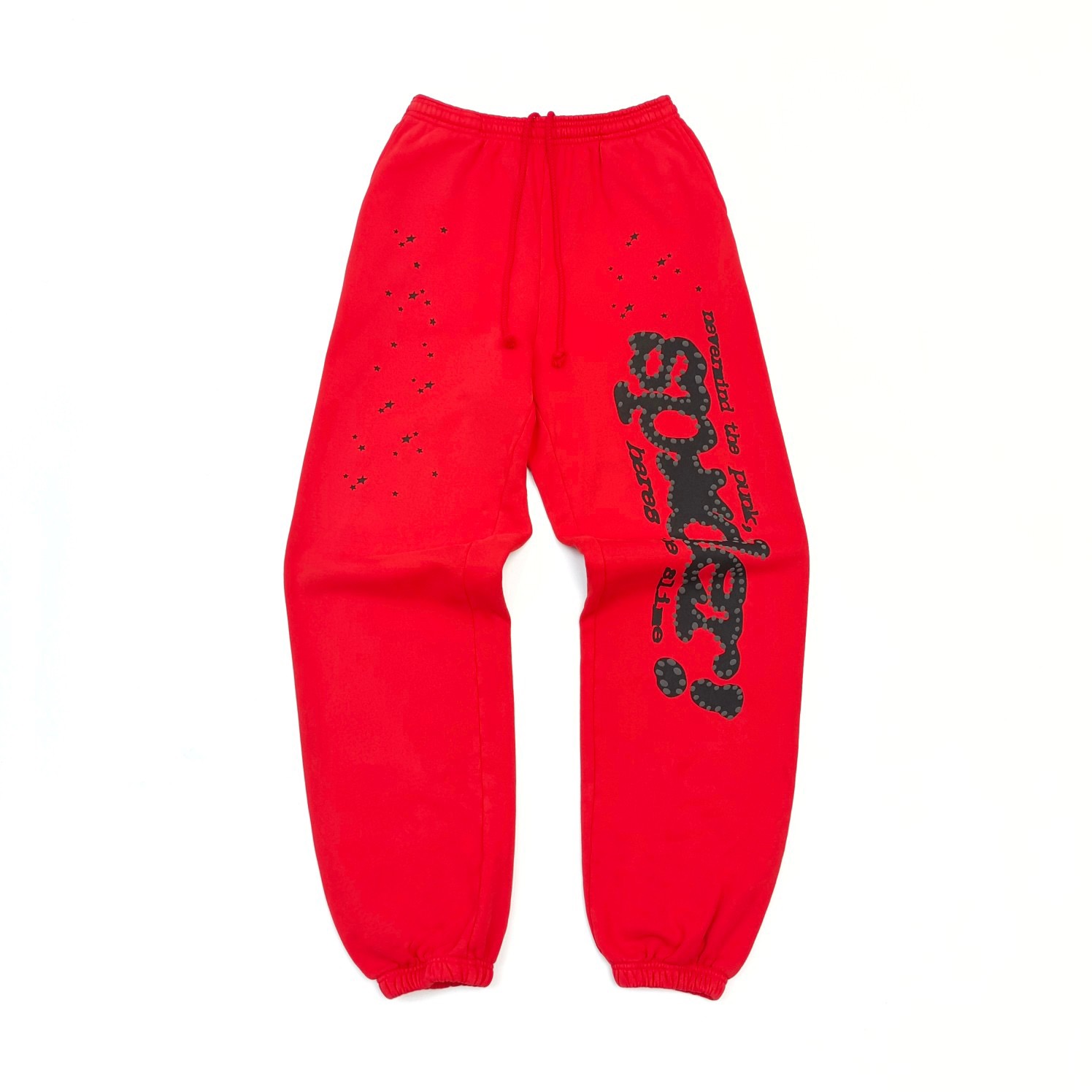 1:1 Best Quality Black Letters Pants Red