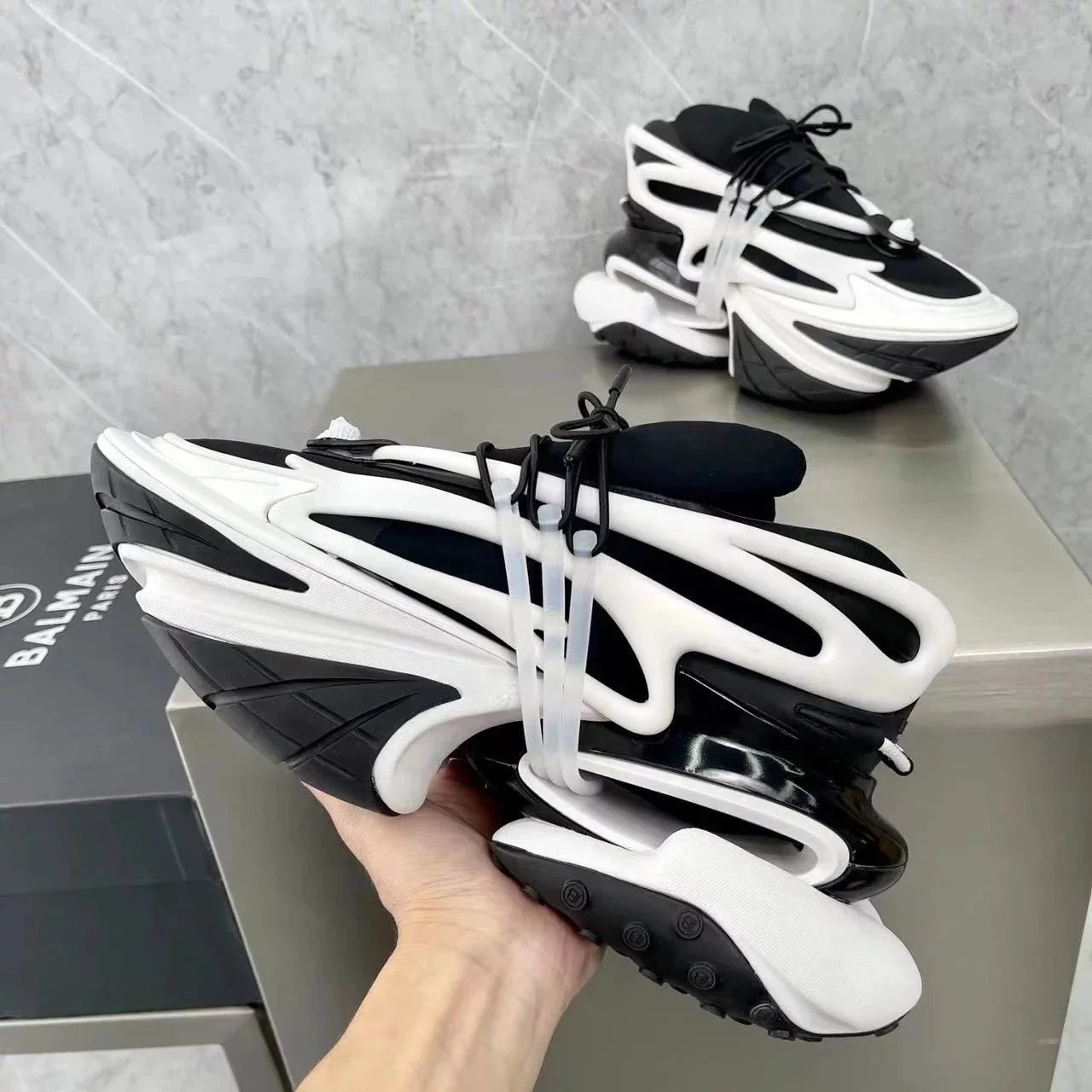 2022 Balmain Bullet Shoes Panda Colors