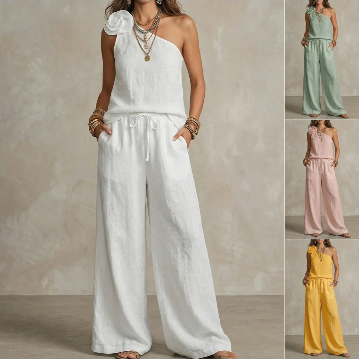 Sexy Urban-Style Loose-Fit Sleeveless Ensemble Chic 