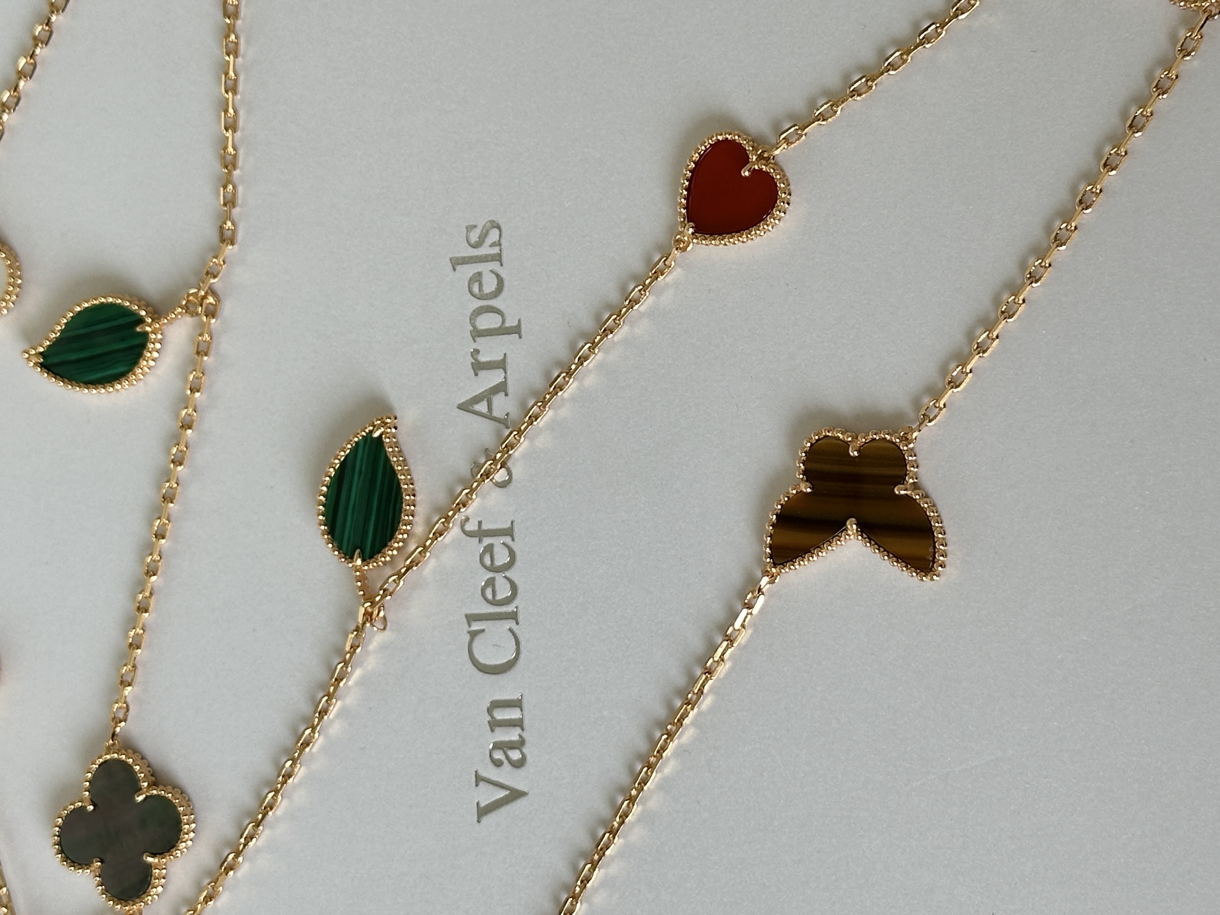 Van Cleef & Arpels Lucky Alhambra Rose Gold Two-Tier Multi-Motif Long Necklace