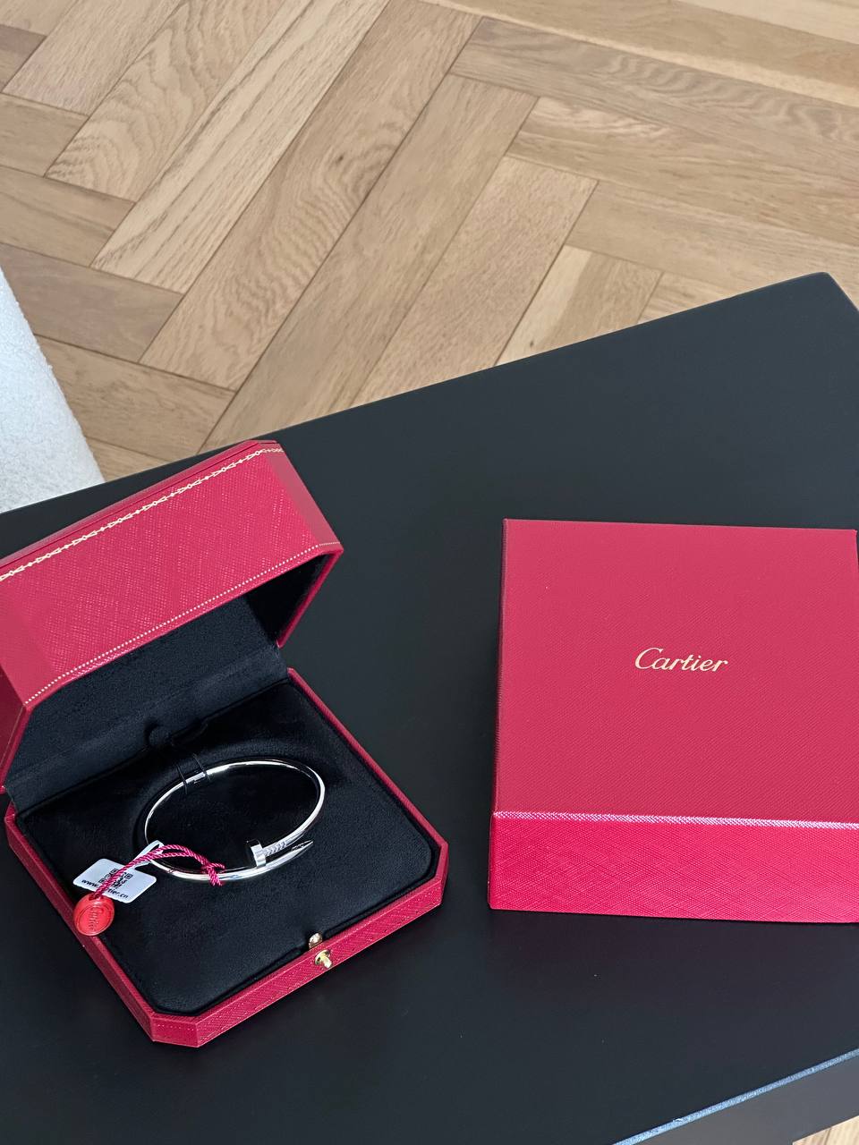 Cartier LOVE Series White Gold Screwless Narrow Bangle Bracelet
