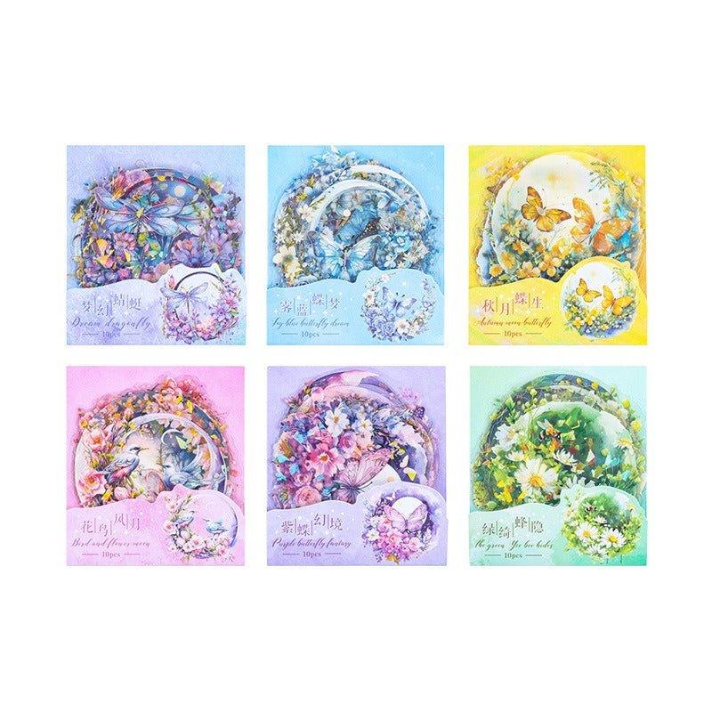 1018 Special oil PET sticker packs Xiangfu Flower Moon Series