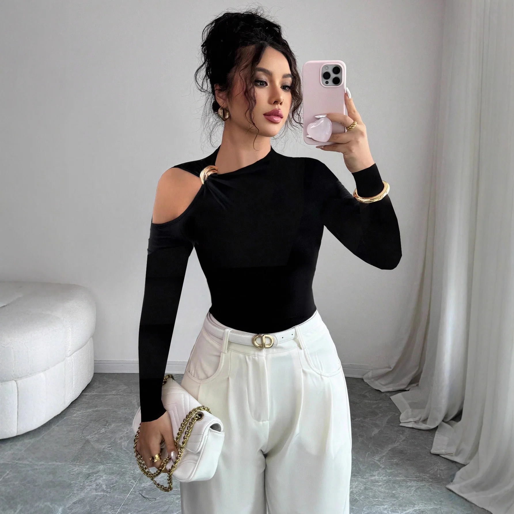Haut Asymétrique avec Broche 