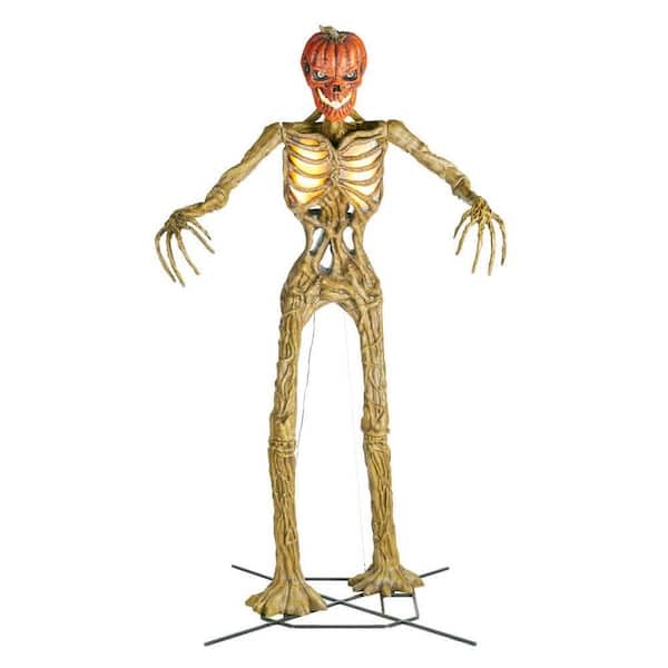 Giant-Sized Inferno Pumpkin Skeleton with LCD Eyes