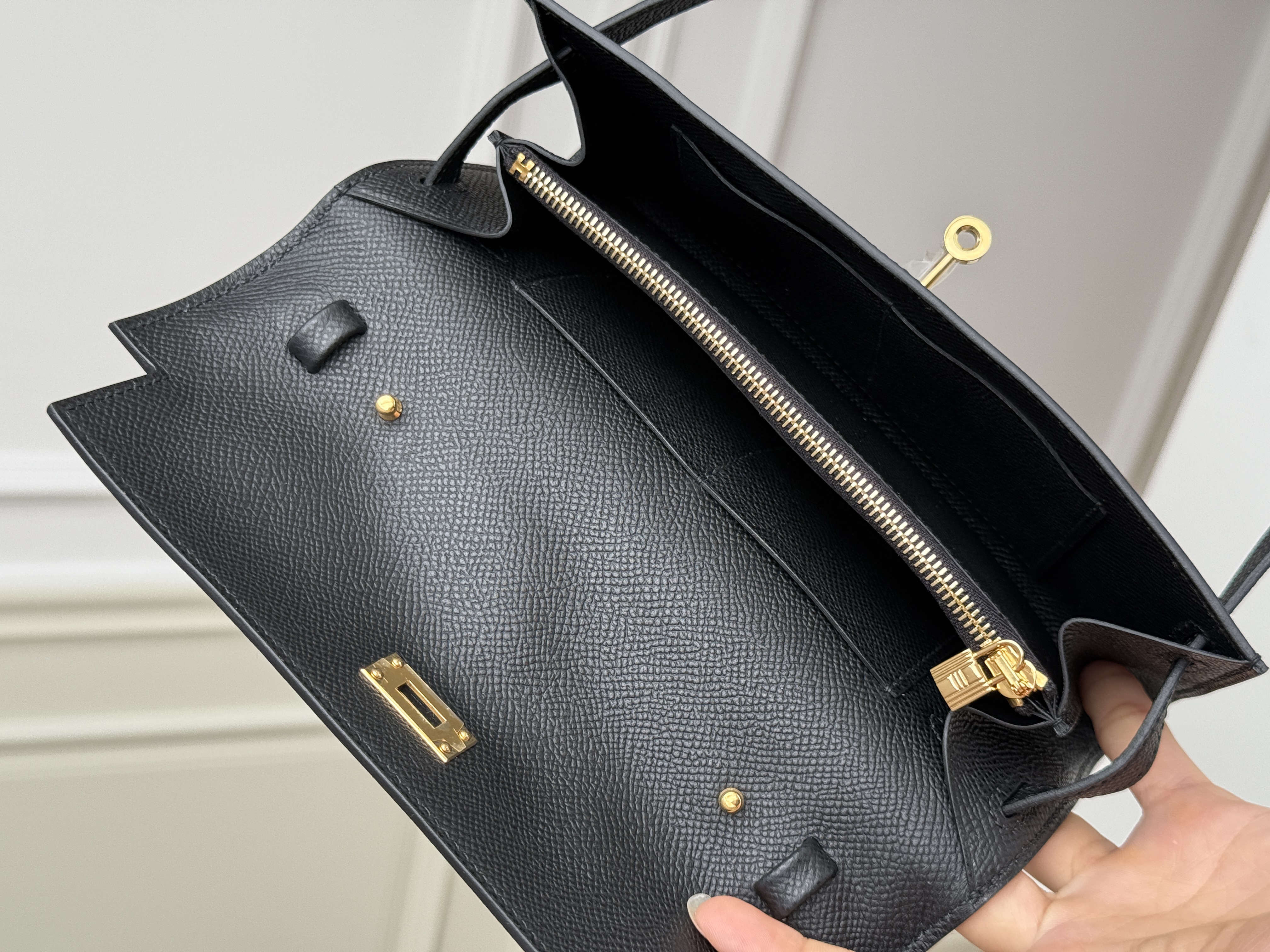 Black & Gold Perfection | Hermès Kelly Long Wallet Clutch