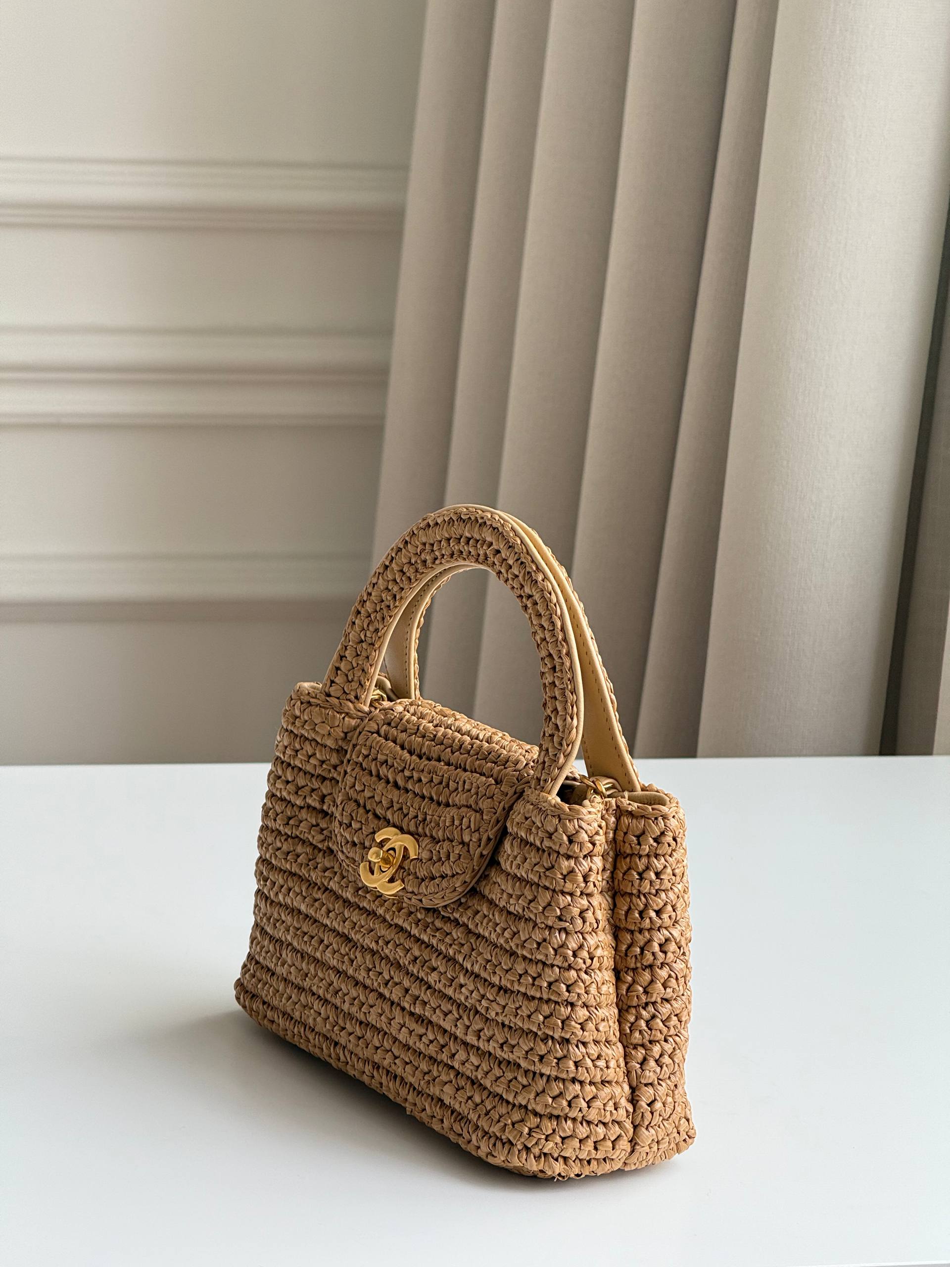 Chanel Small Raffia Woven Handbag