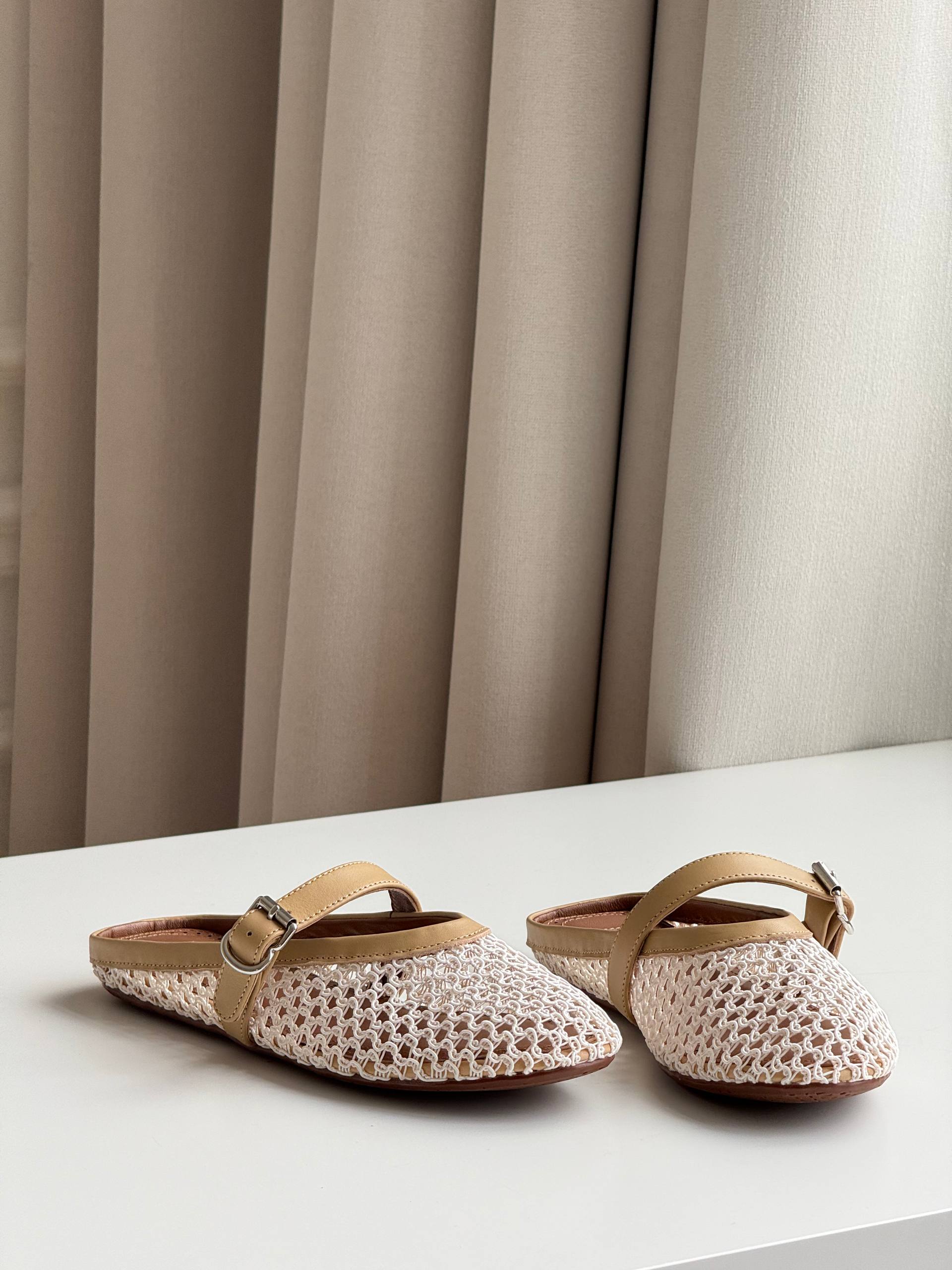 Crochet Mary Jane Flat Mule Sandals