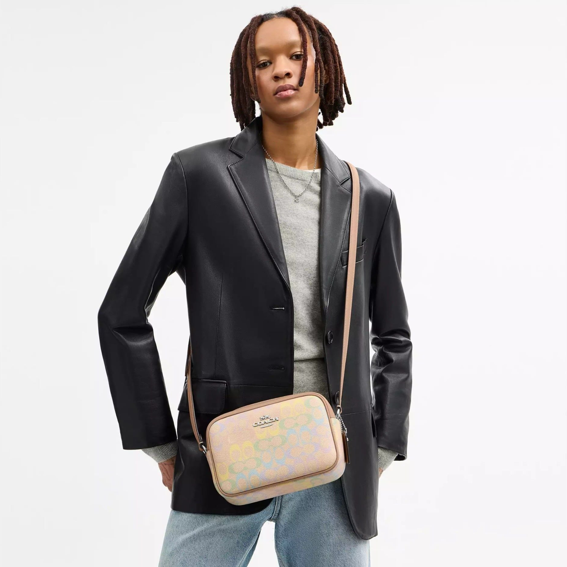 Women Handbag CDD63 Jamie Camera Bag In Rainbow Signature Canvas