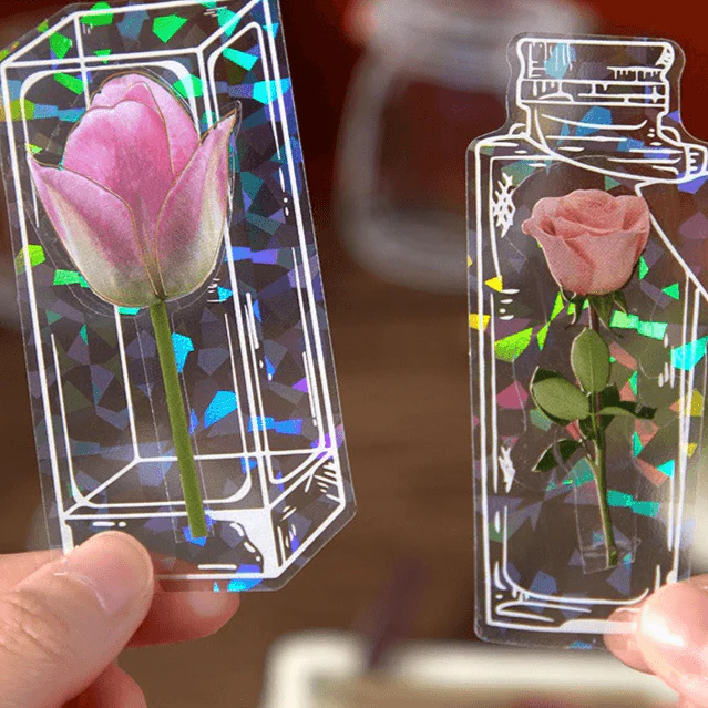 1040 Laser Clear PET Stickers Handmade DIY Bottle