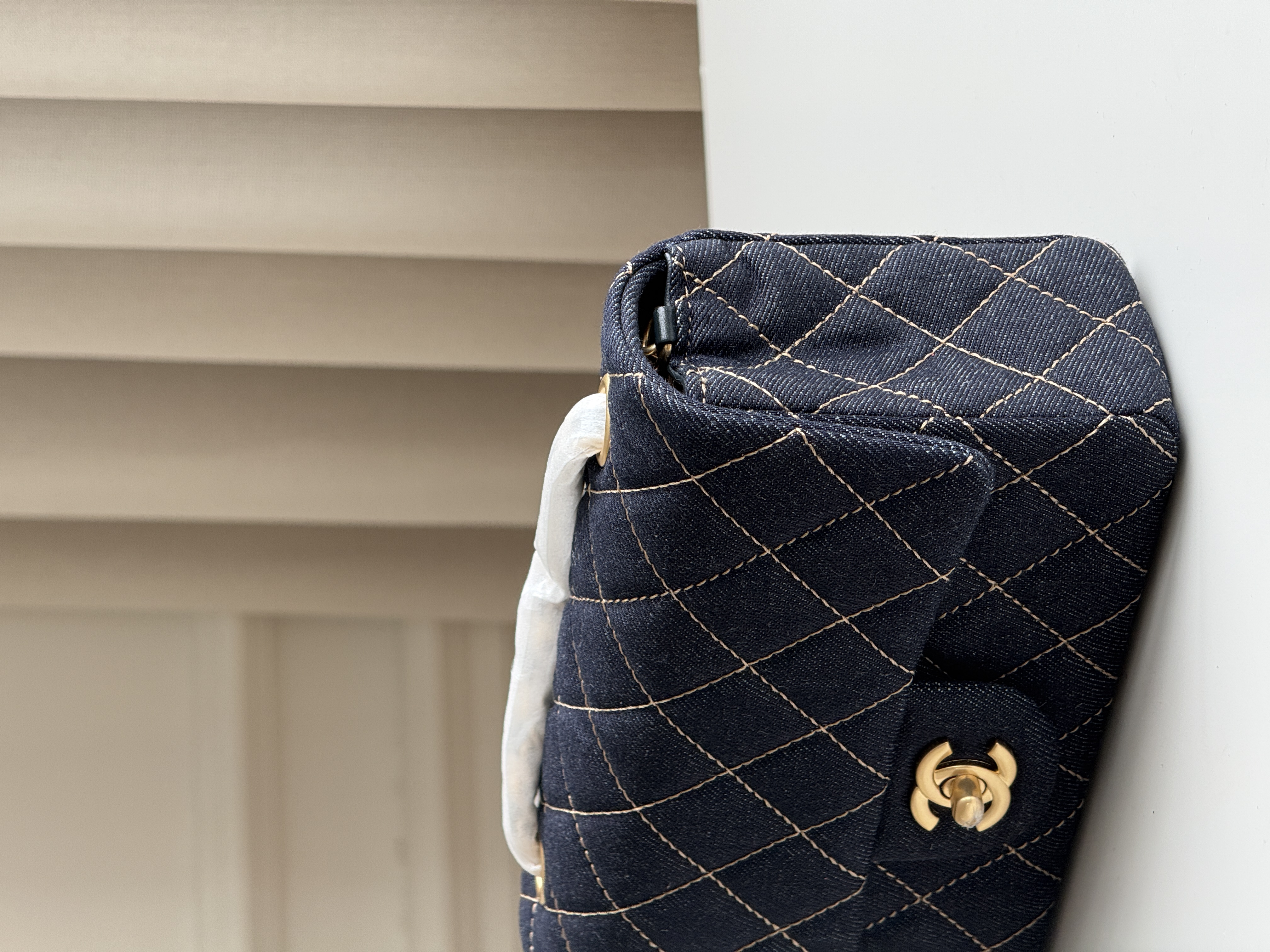 CHANEL 25C Dark Denim Mini Classic Flap