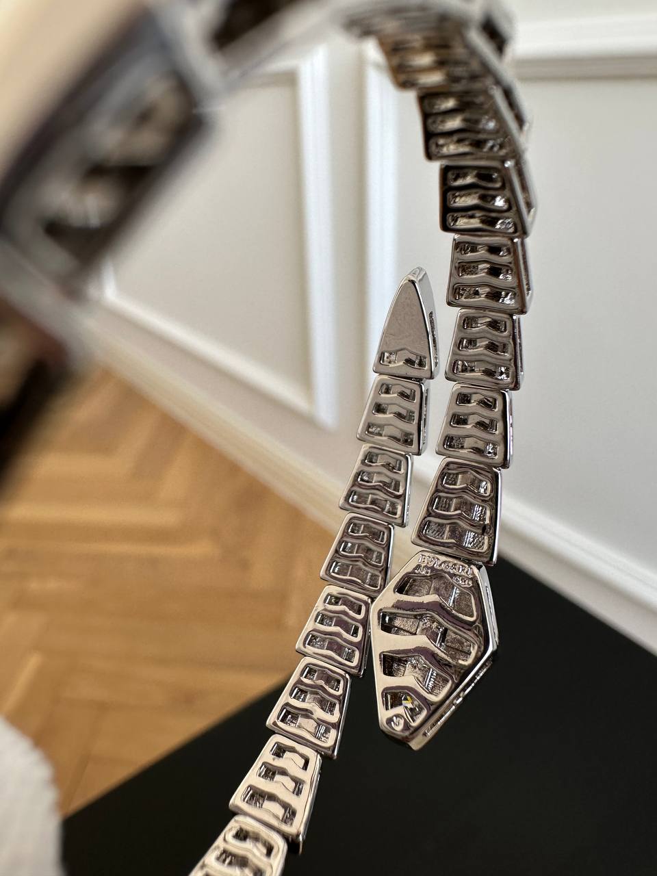 BVLGARI Serpenti Viper Bracelet, 18K White Gold with Diamonds