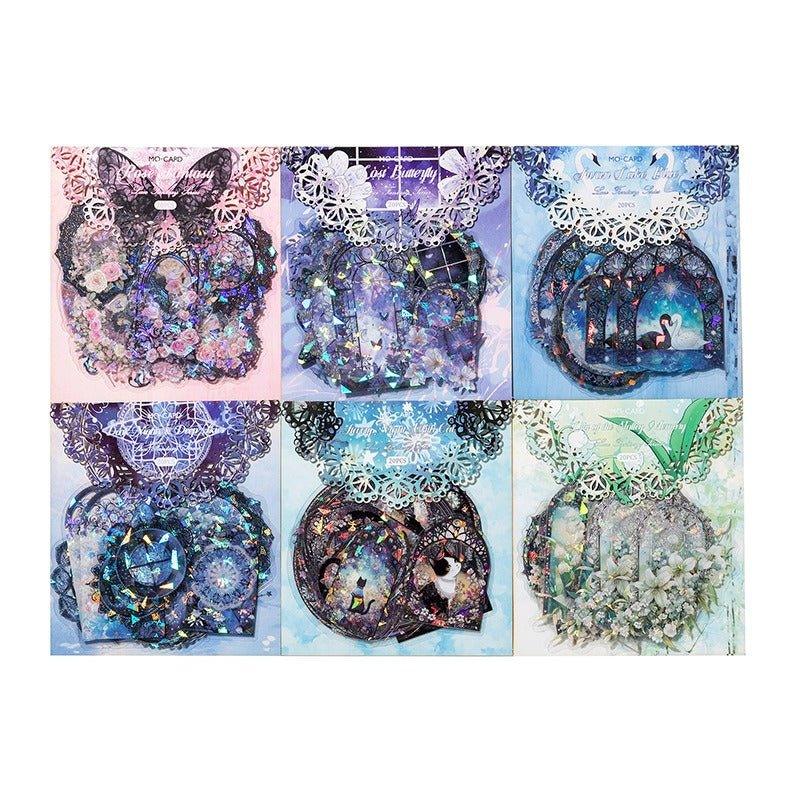 1114 PET Ice Crystal Sticker Pack Lace Cherry Dream Series