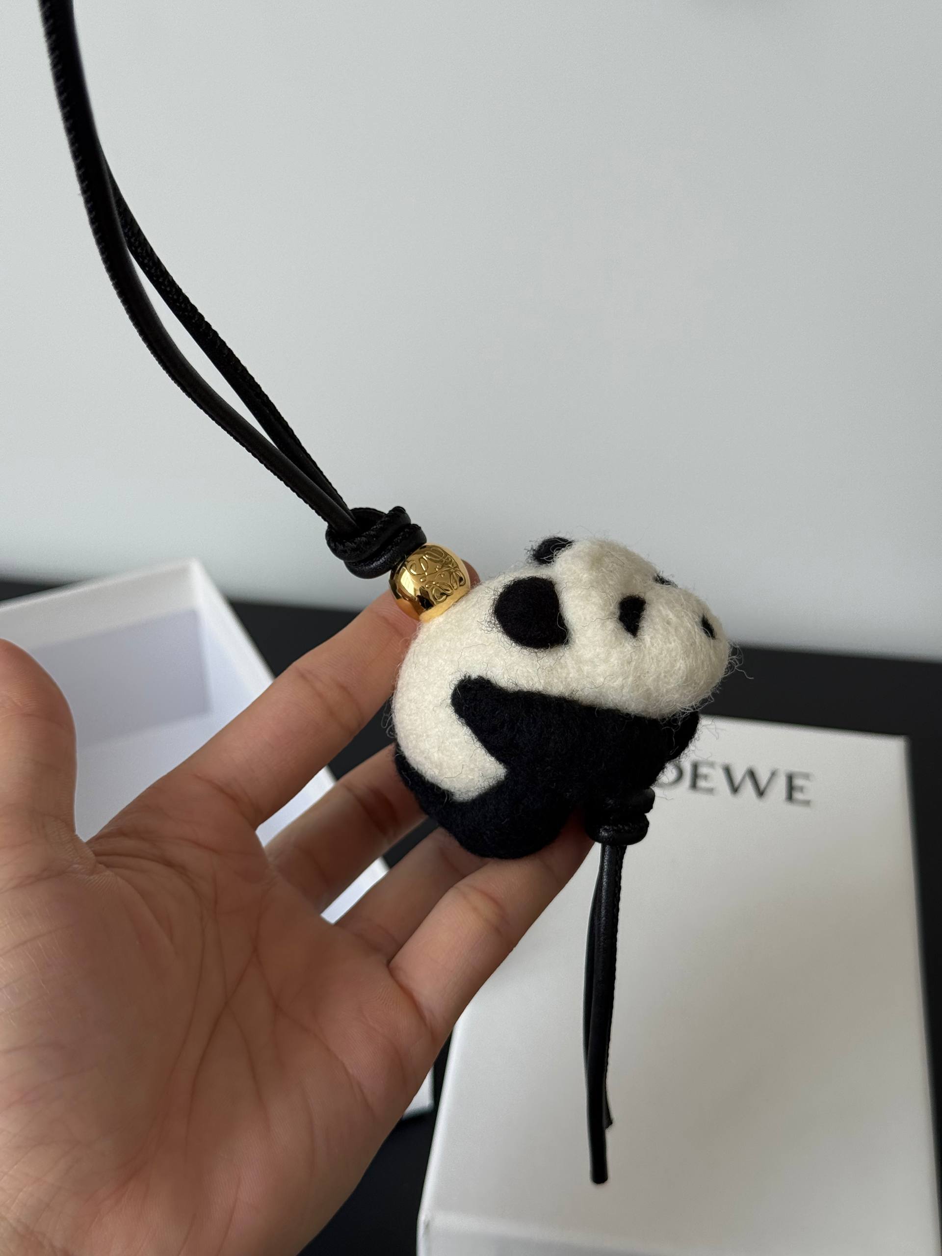 LOEWE Wool Panda Bag Charm Key Pendant