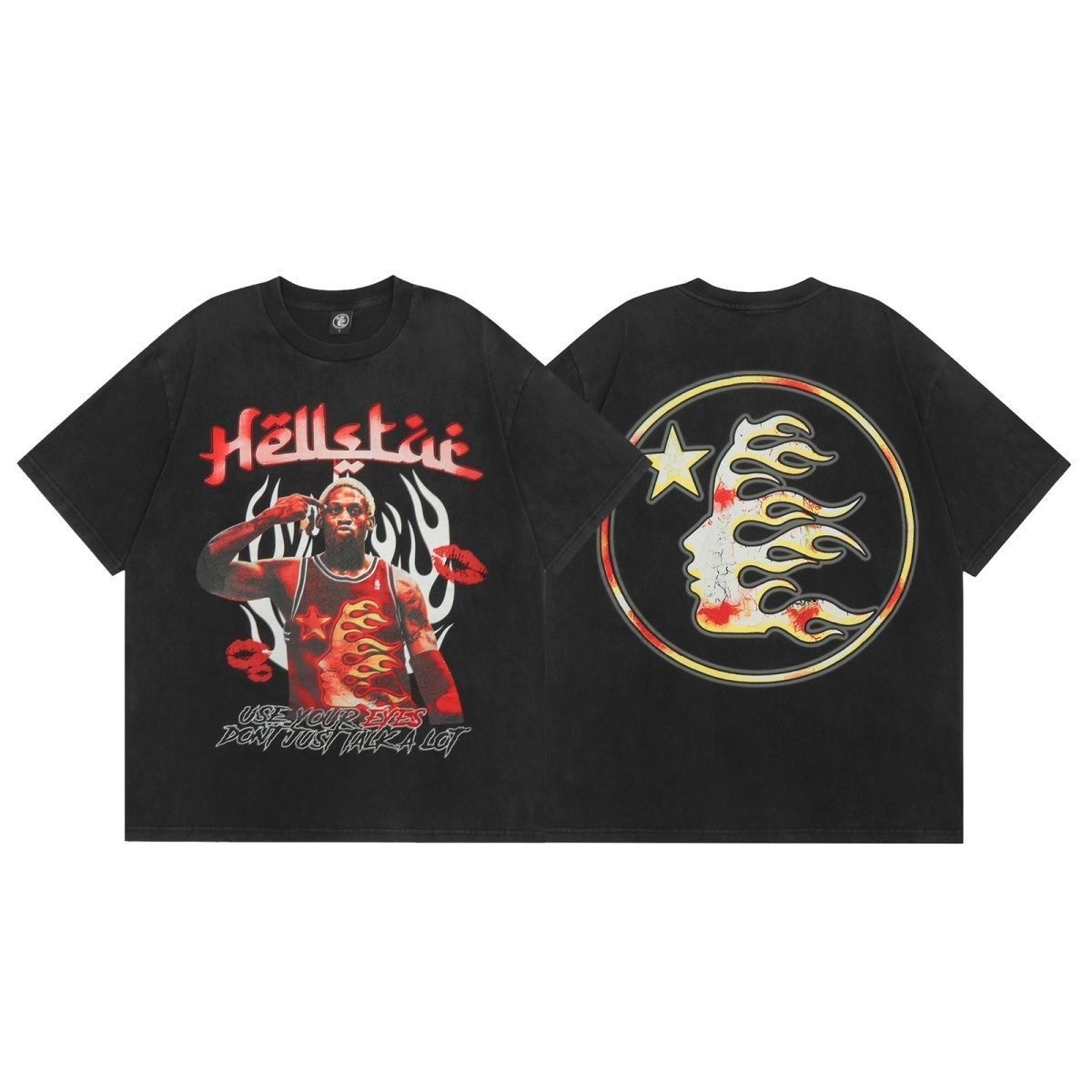 Hellstar Rodman Lip Print Tee Black