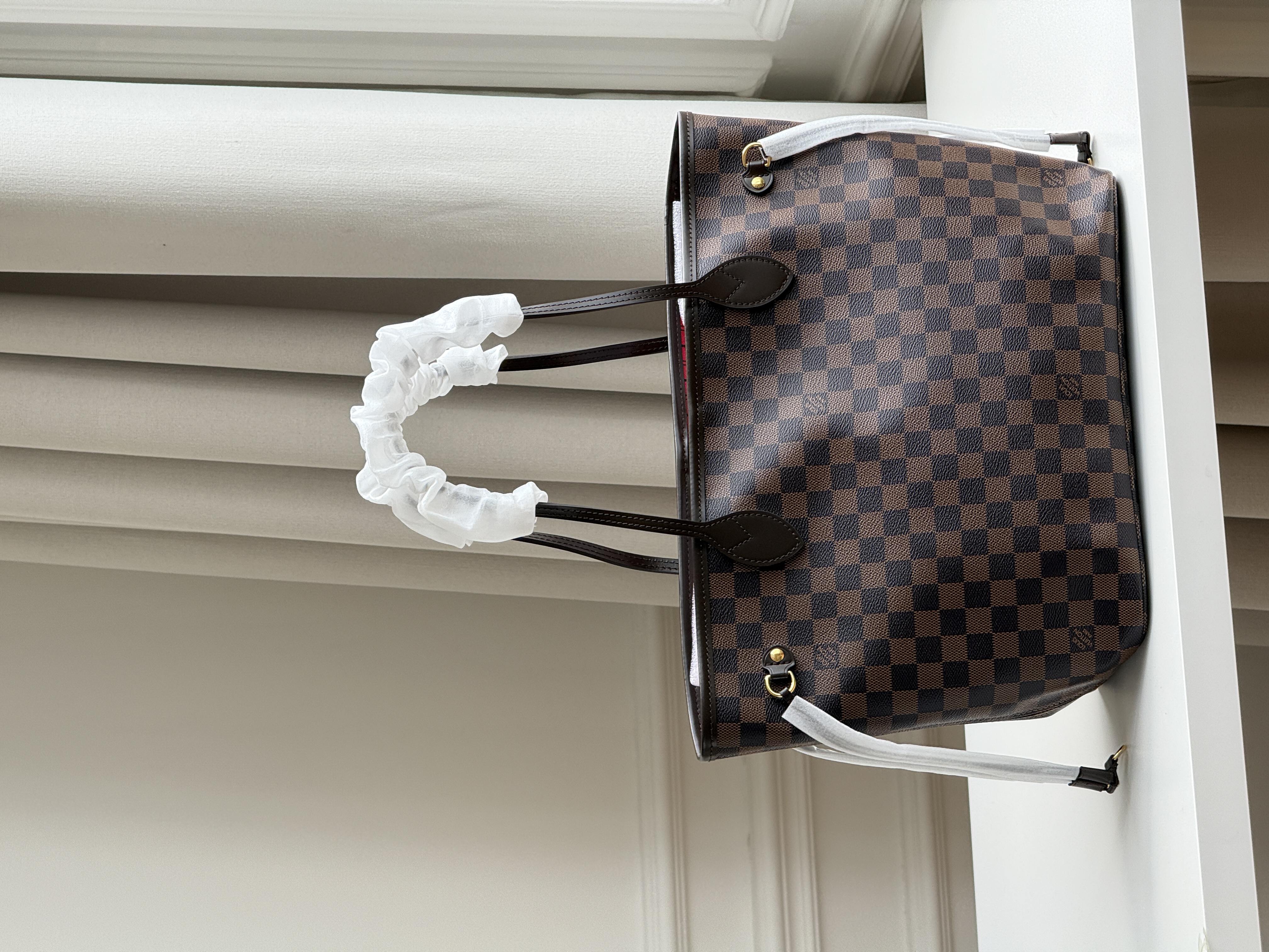 Louis Vuitton Neverfull MM Damier Ebene Check Tote Bag