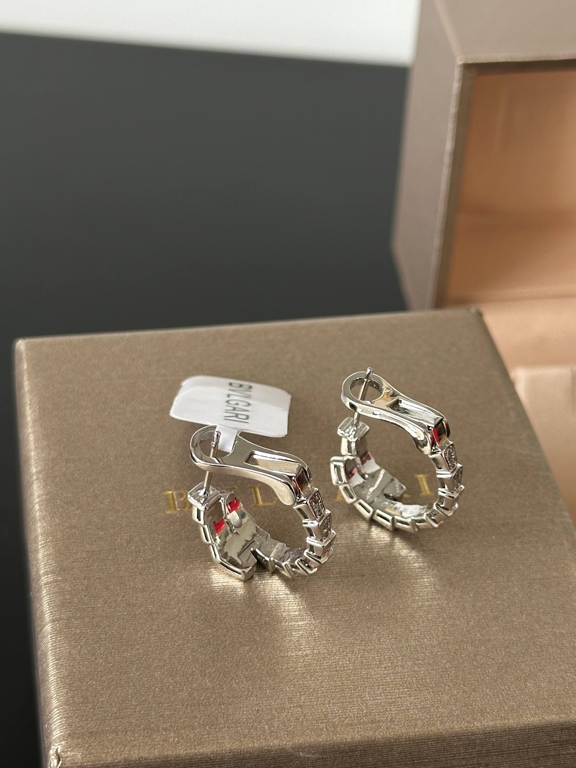 Bvlgari Serpenti Viper Diamond Hoop Earrings