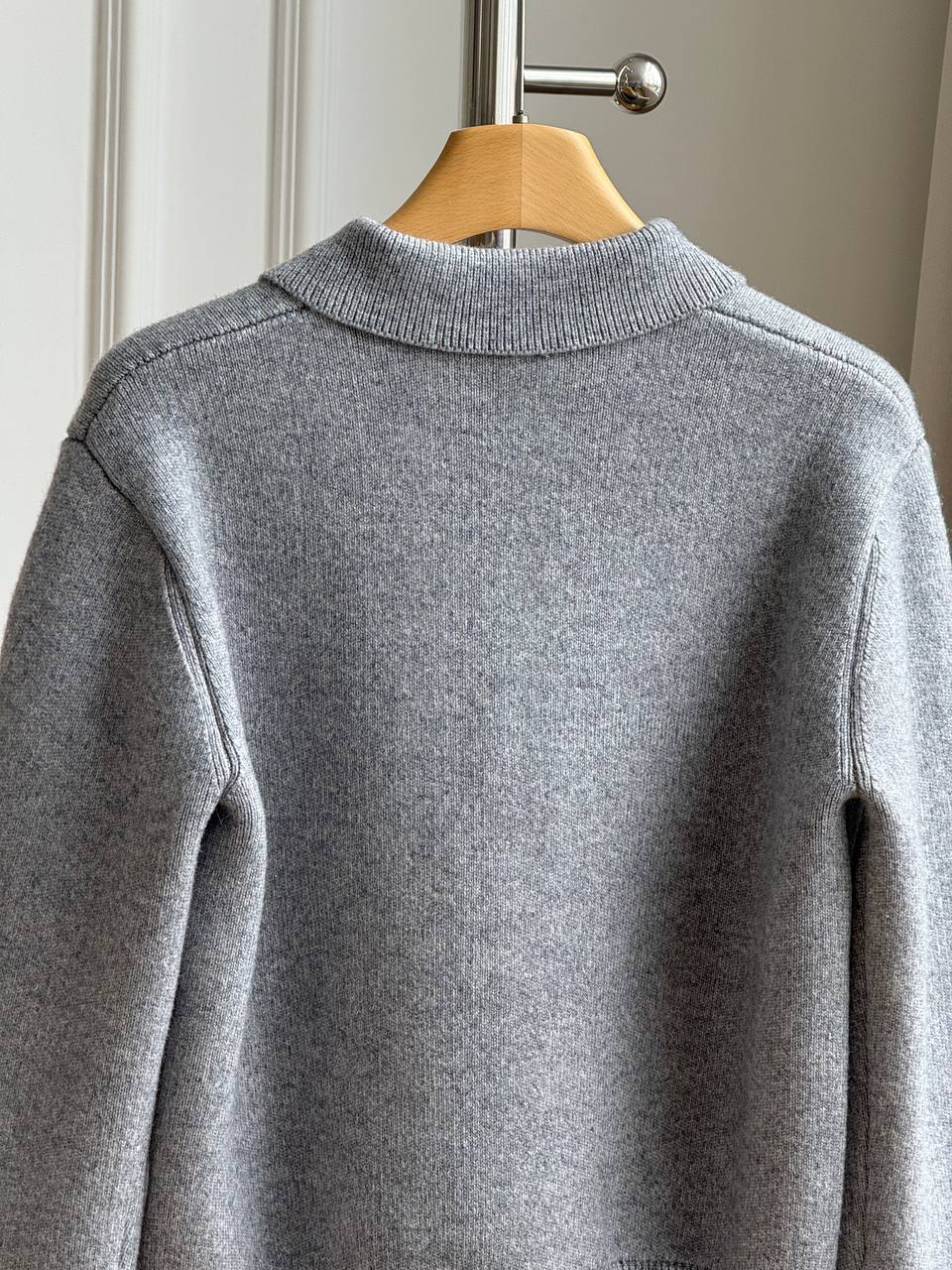 Miu Miu Logo-Embroidered Zip-Up Polo Collar Knit Cardigan
