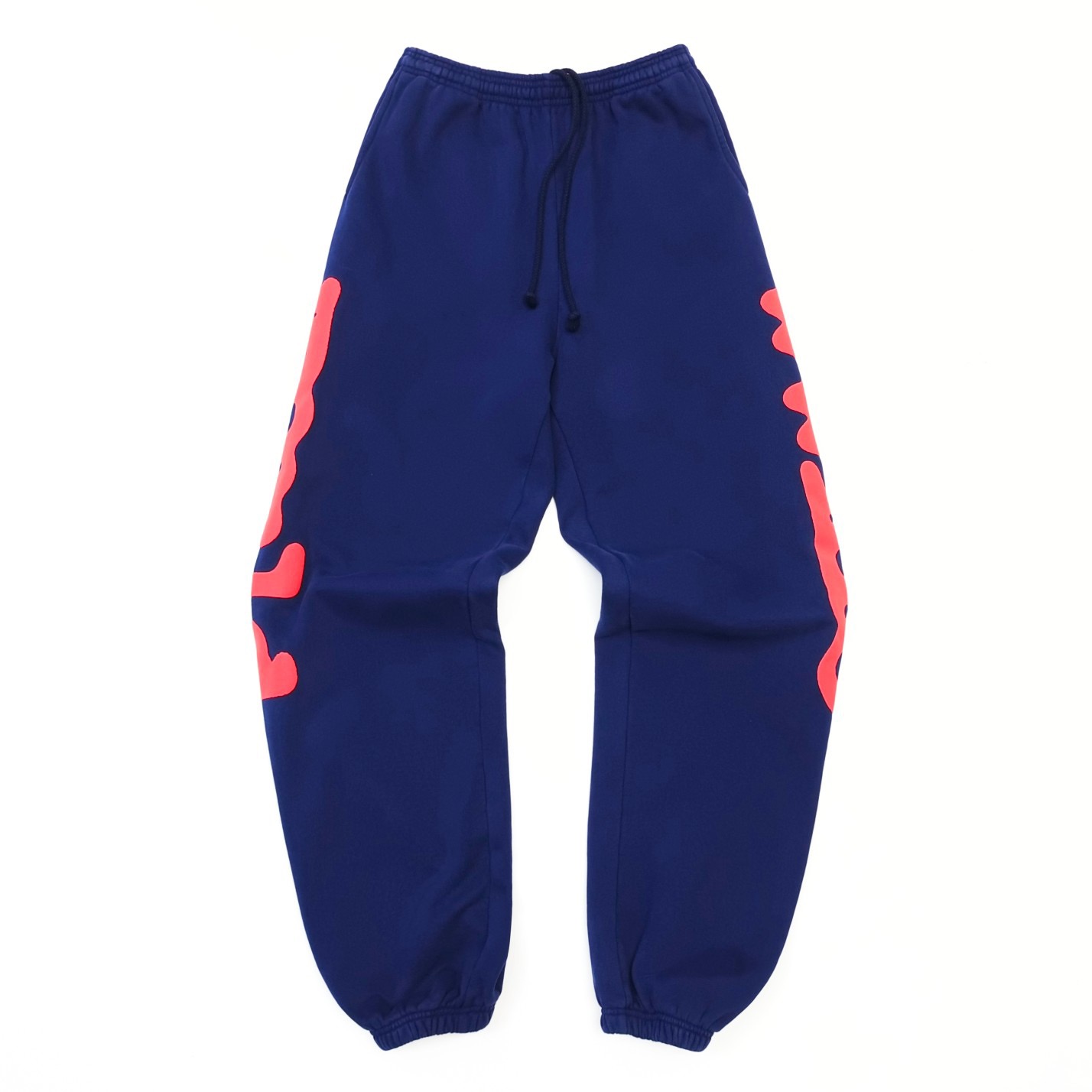 1:1 Best Quality Size Red Letters Pants Navy