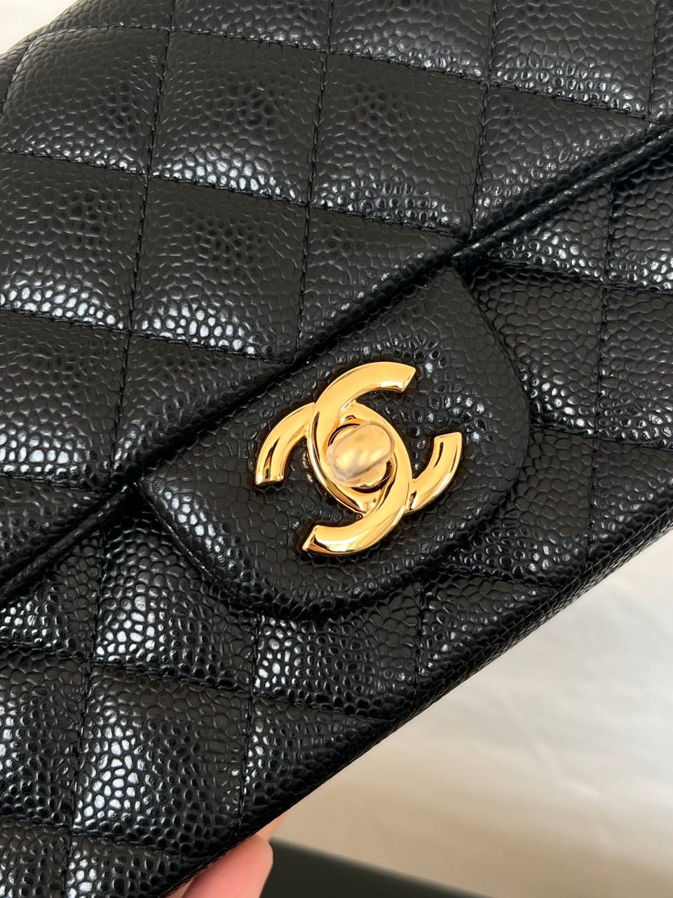 CHANEL Classic Small Flap Caviar Quilted Leather Bag with Gold Hardware