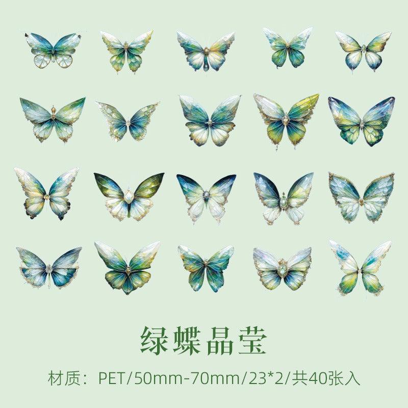 1089 Cuiyu Butterfly Dream Series PET Stickers
