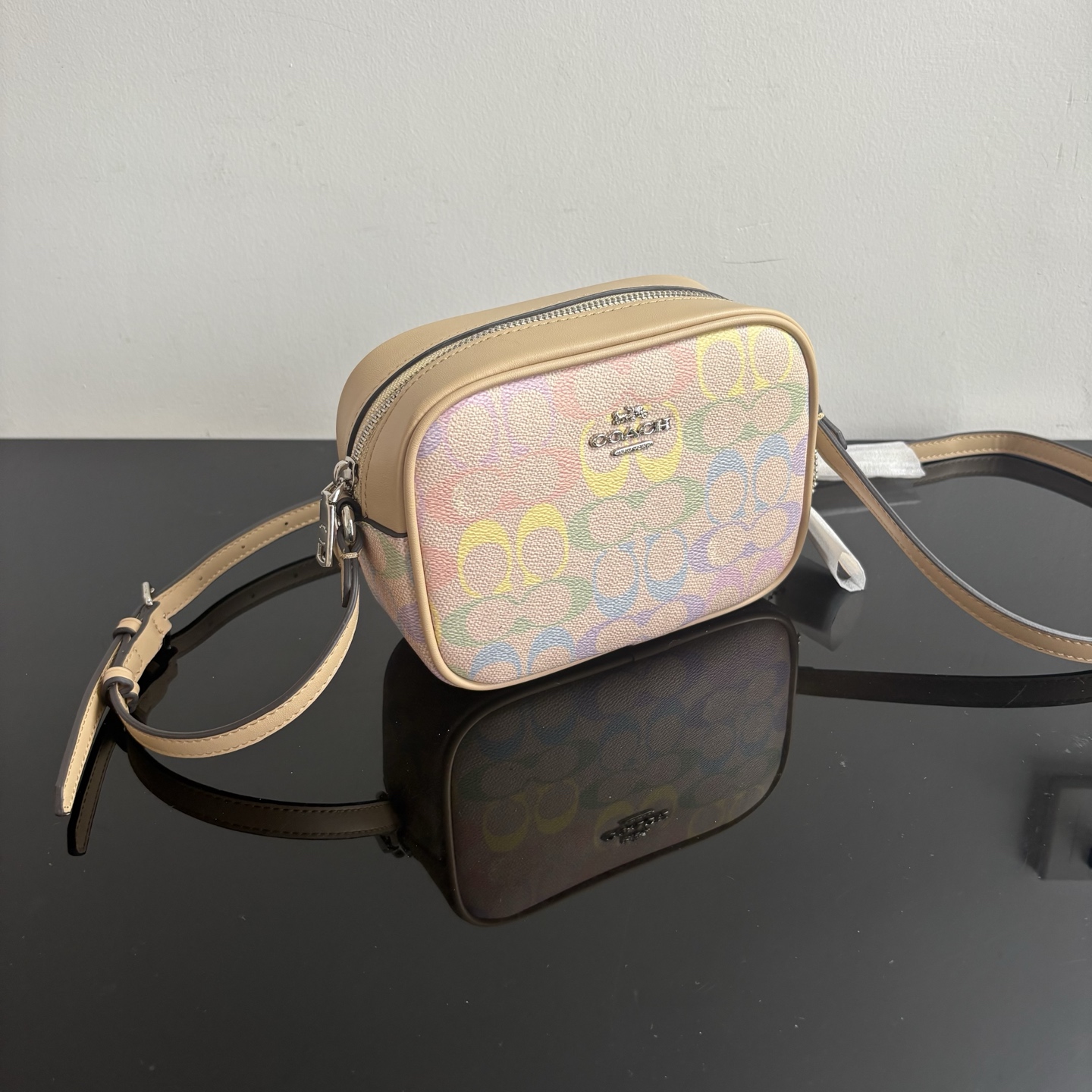 Women Handbag CDD63 Jamie Camera Bag In Rainbow Signature Canvas
