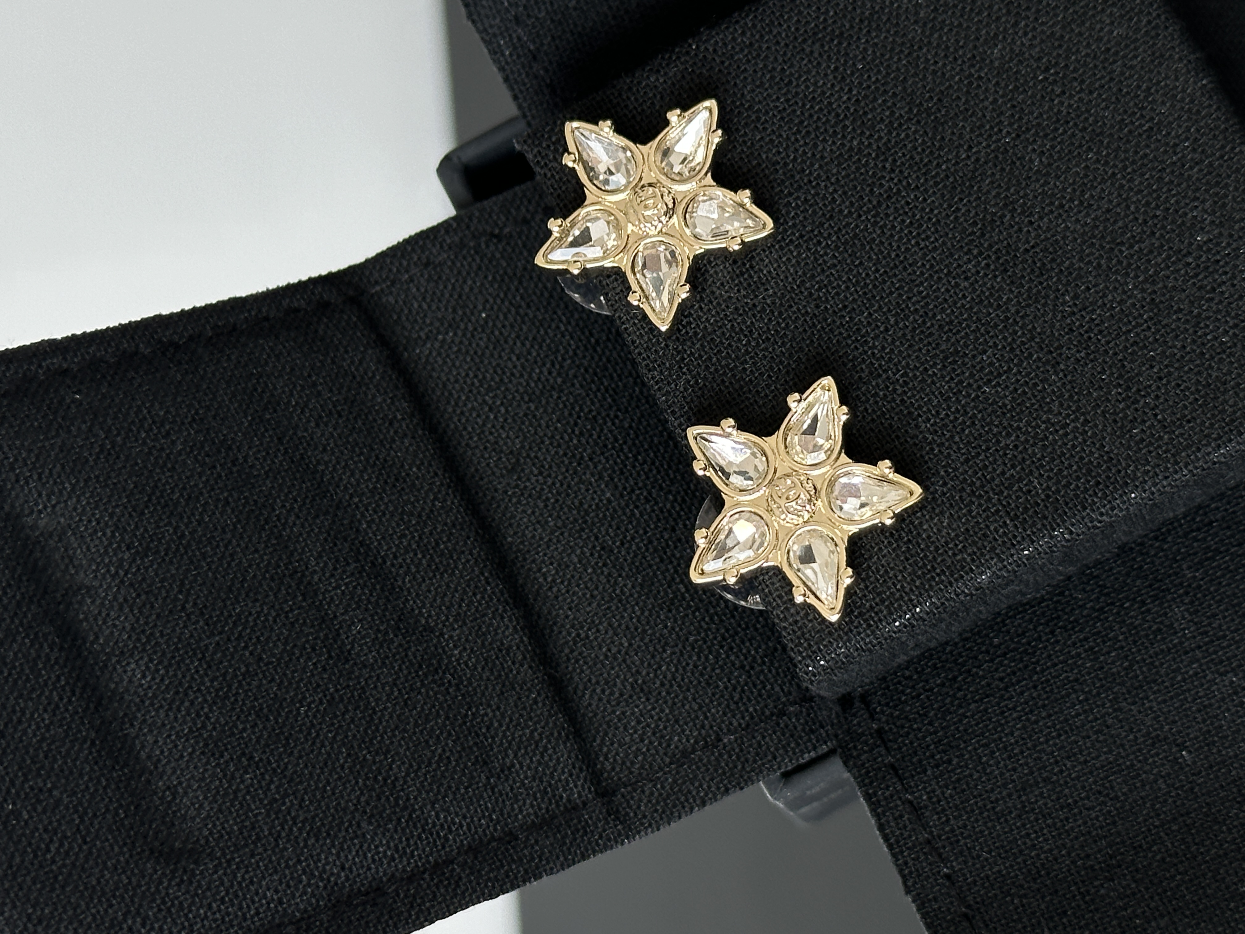 Chanel Gold-tone Star Crystal Stud Earrings