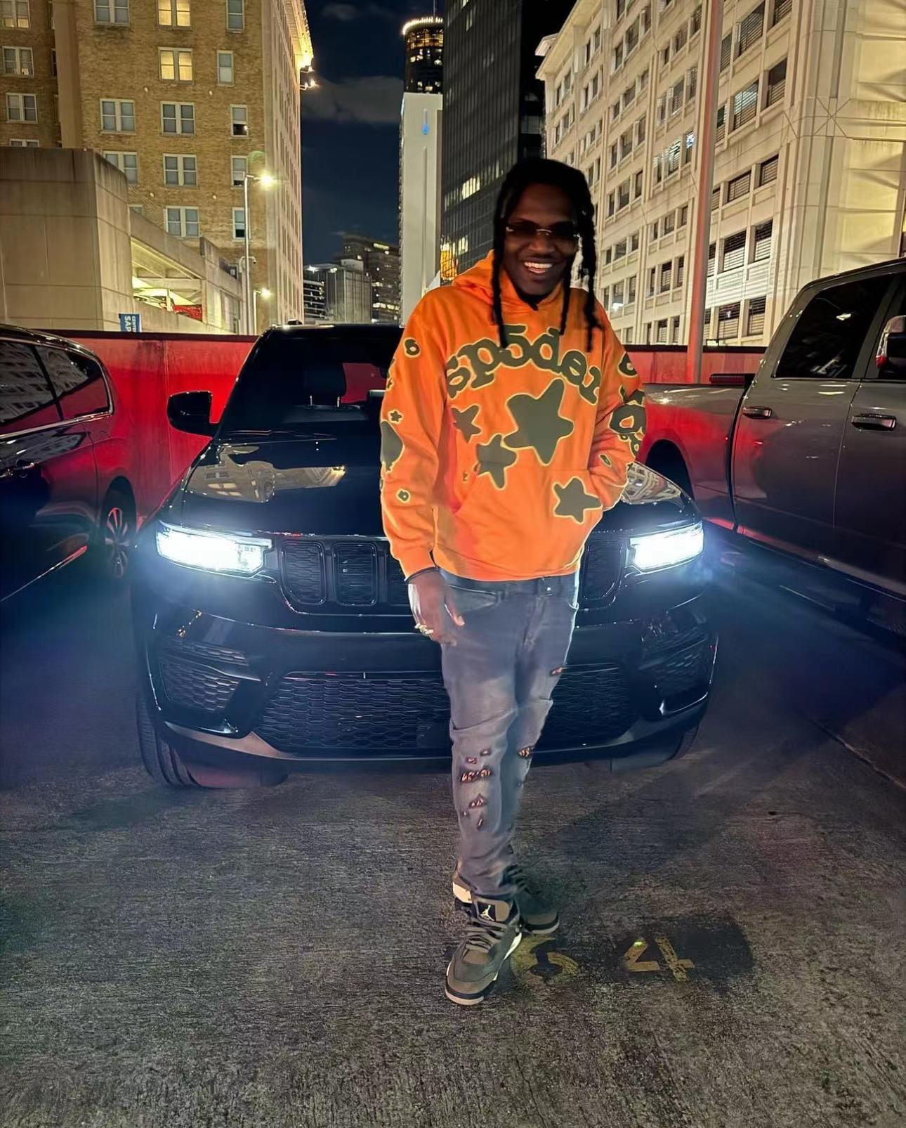 1:1 Best Quality Green Star Logo Hoodie Orange