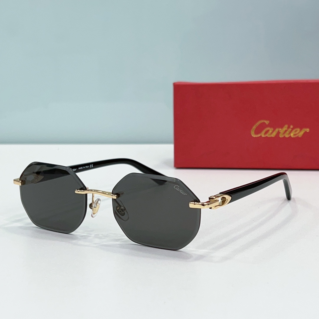 Cartier Metal Leg Rimless Sunglasses Top quality
