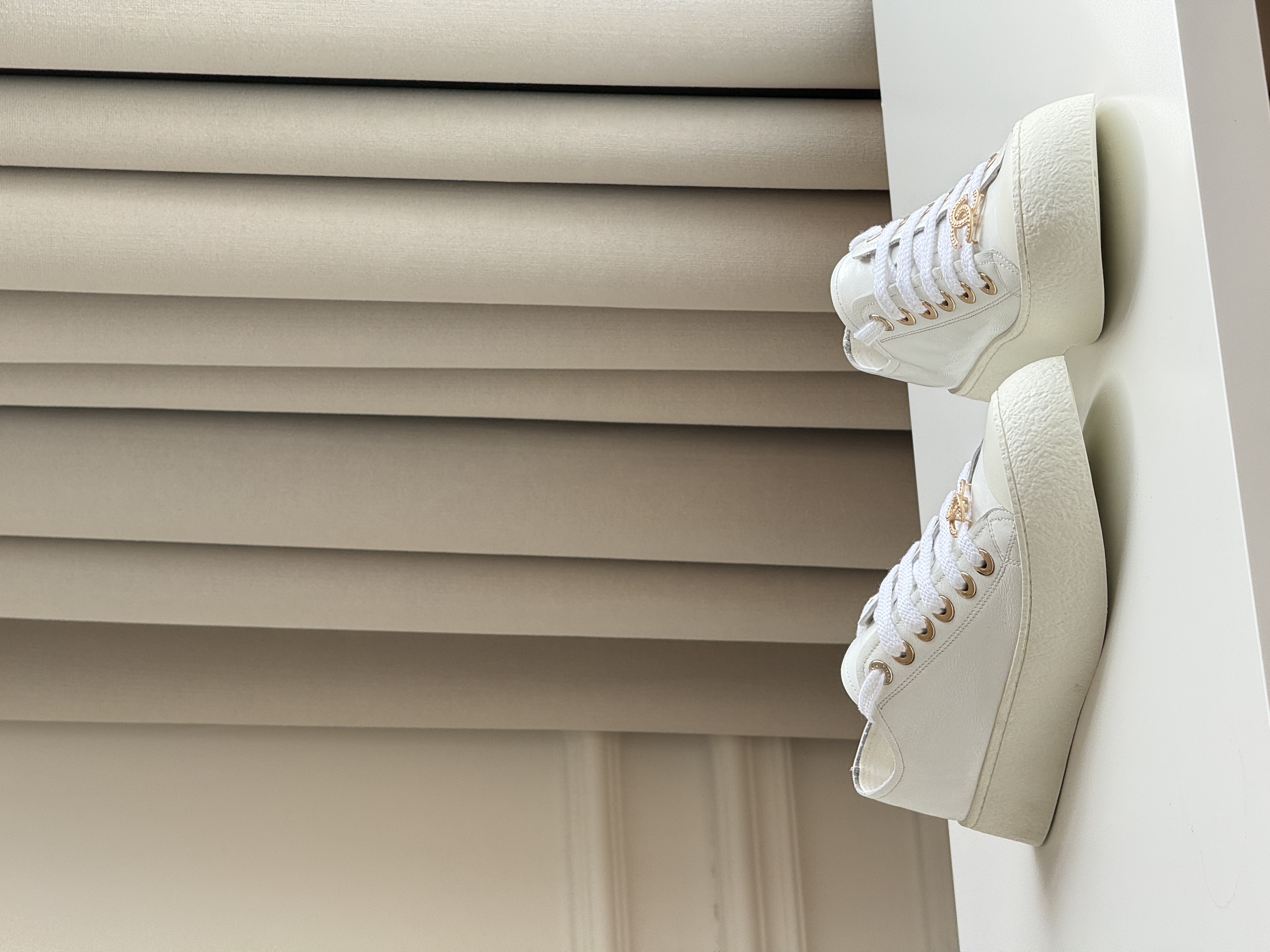 Chanel Thick-Soled Cookie White Sneakers