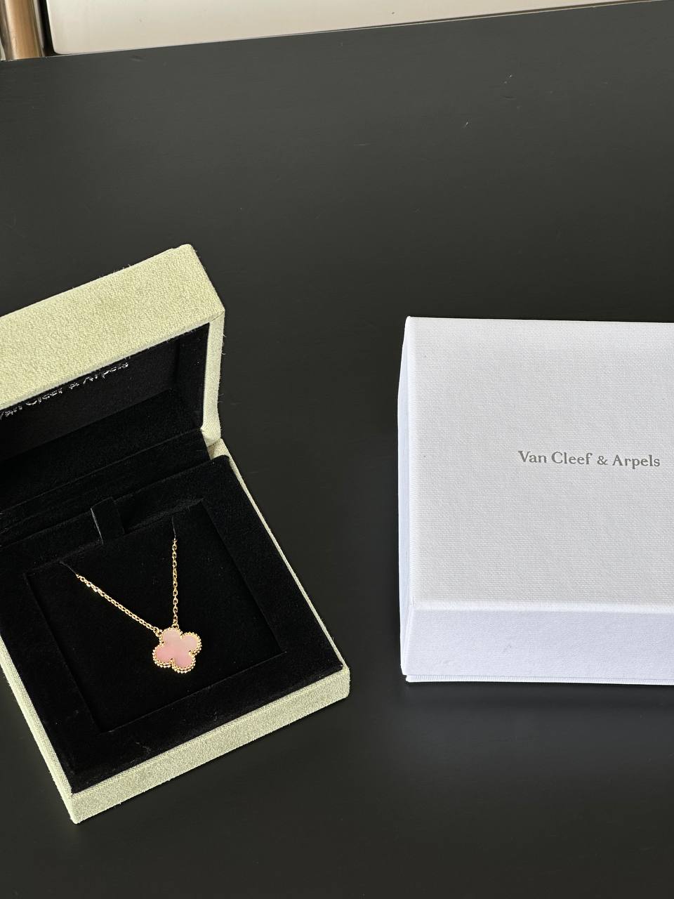 Van Cleef & Arpels Vintage Alhambra Pink Mother-of-Pearl Pendant Necklace