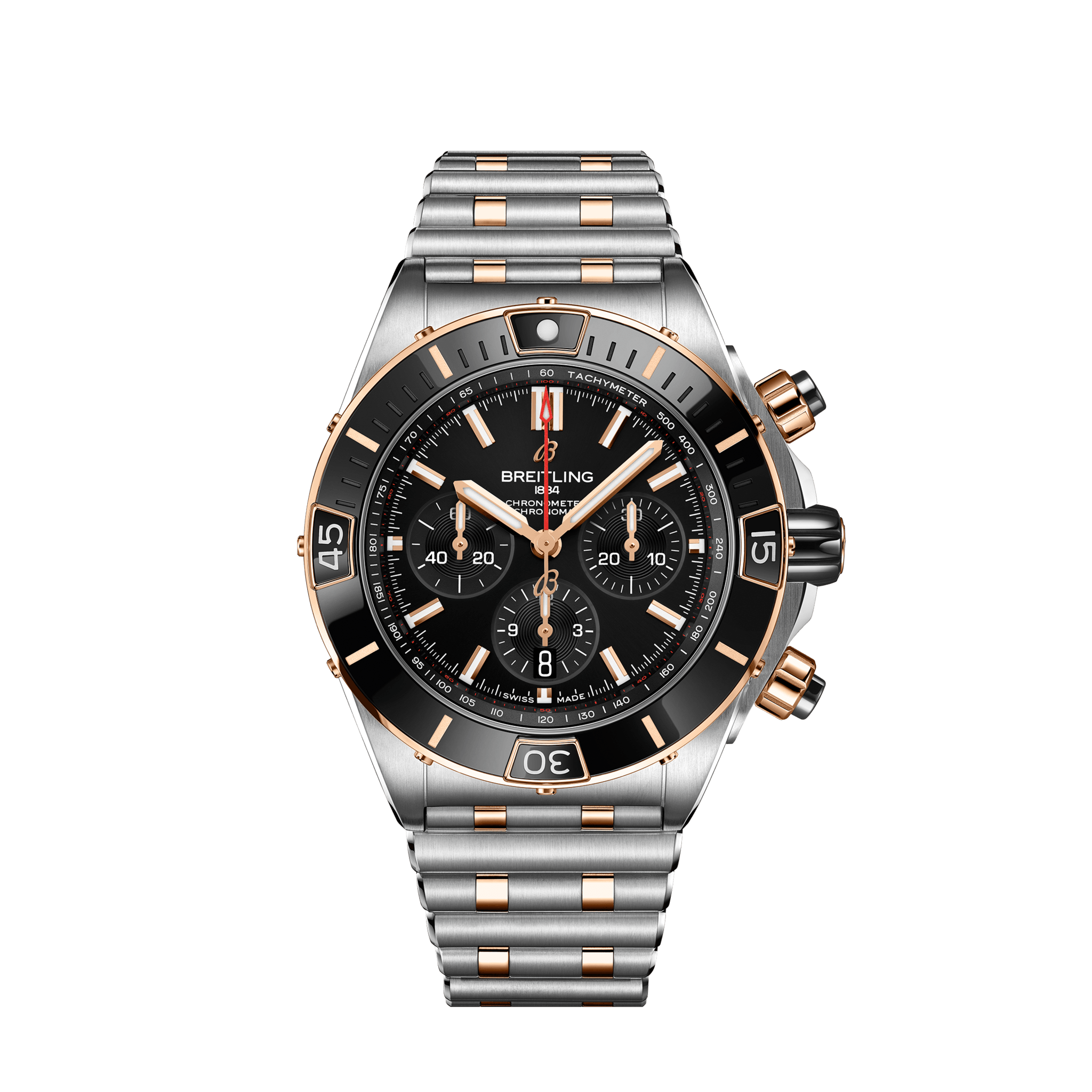 Breitling Chronomat B01 Steel/Gold with Black Ceramic Bezel UB0136251B1U【1:1 Replica】