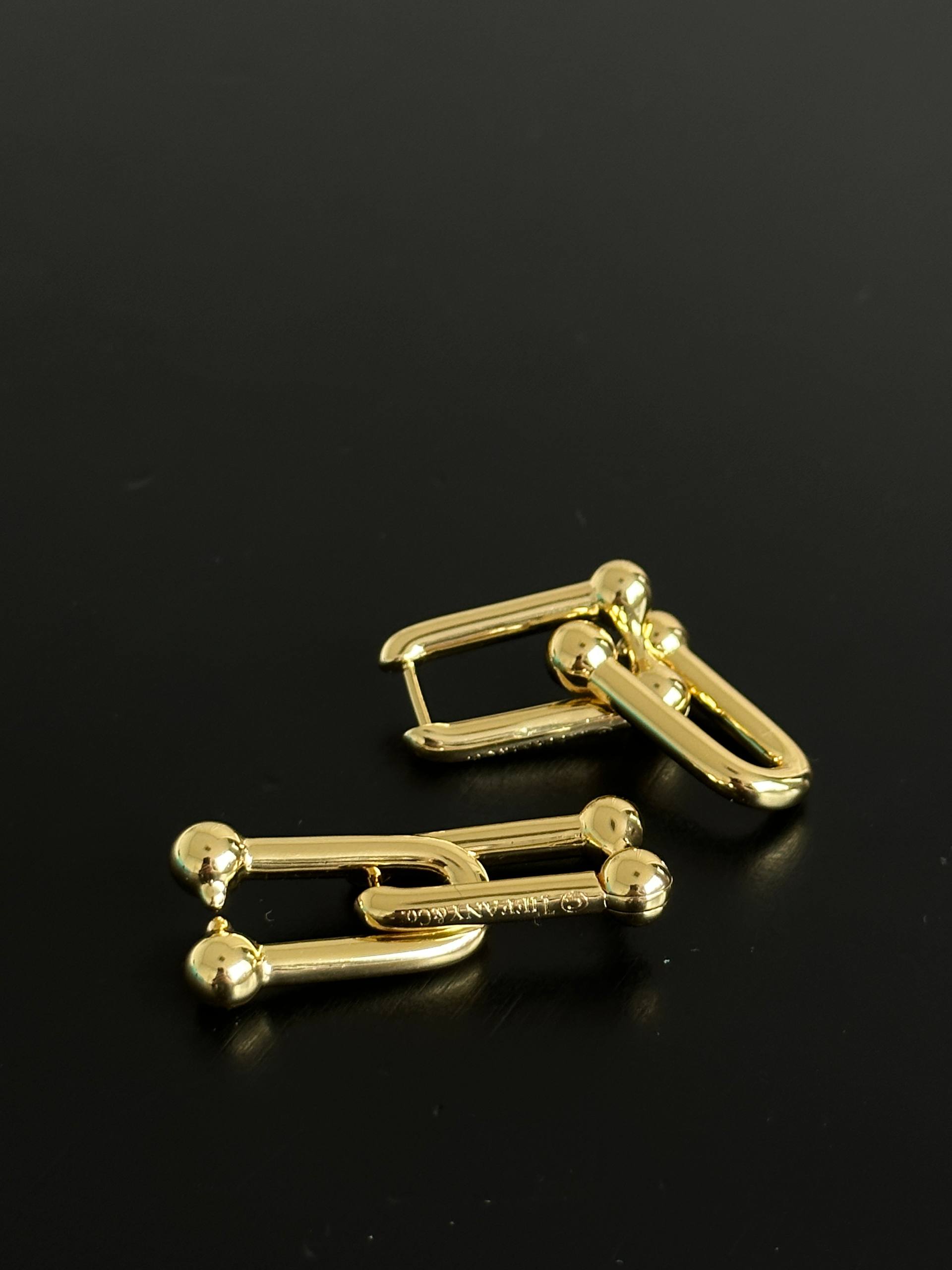 Tiffany & Co. HardWear Gold Double Link Hoop Earrings