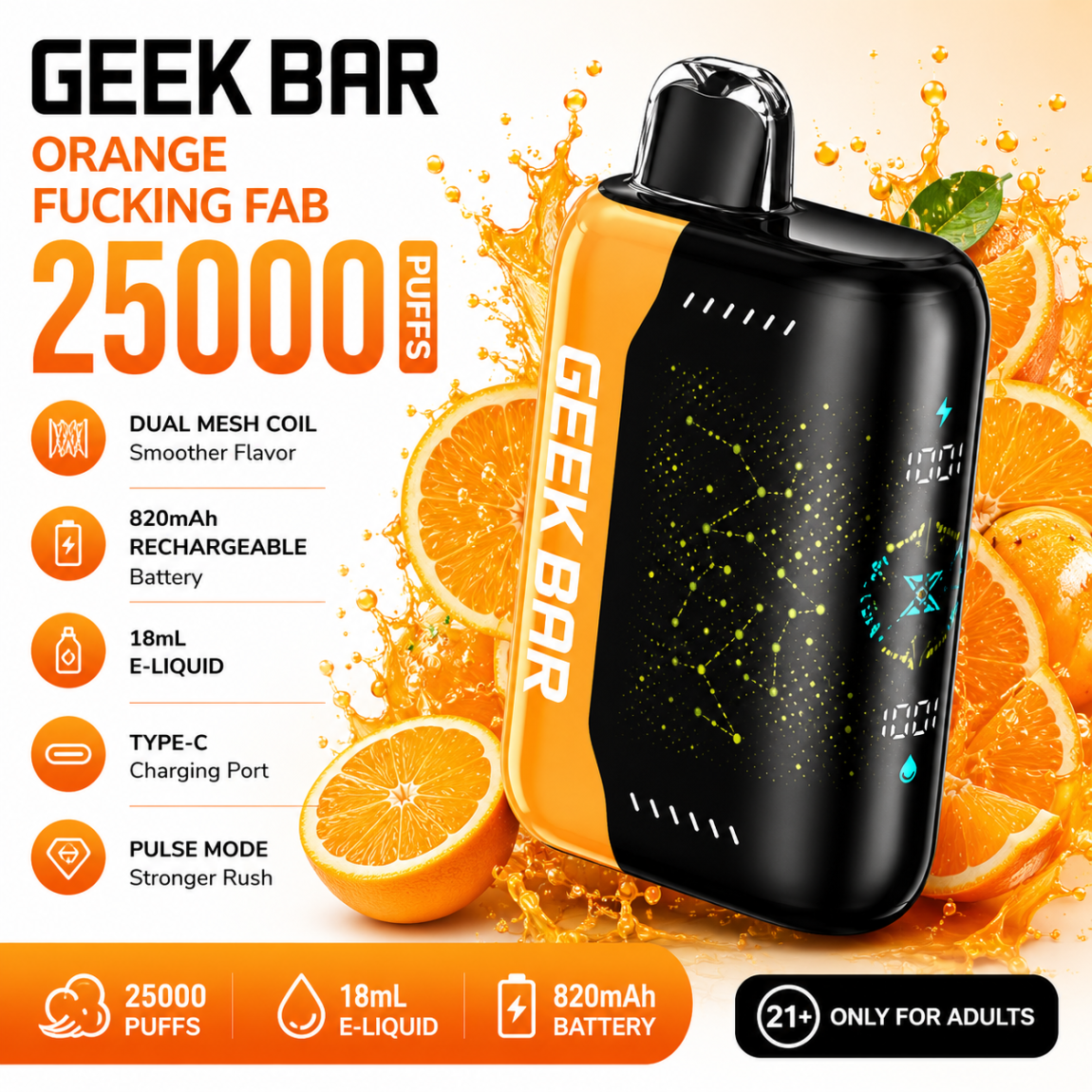 🔥GEEK BAR Disposable e-cigarettes - 25000 puffs👉Delivered Within 1–3 Business Days！