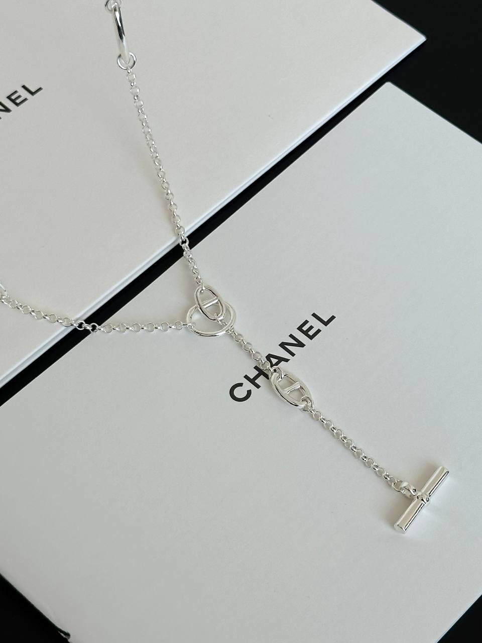 Hermès Chaine d'Ancre Silver Long Necklace & Waist Chain With OT Toggle Clasp
