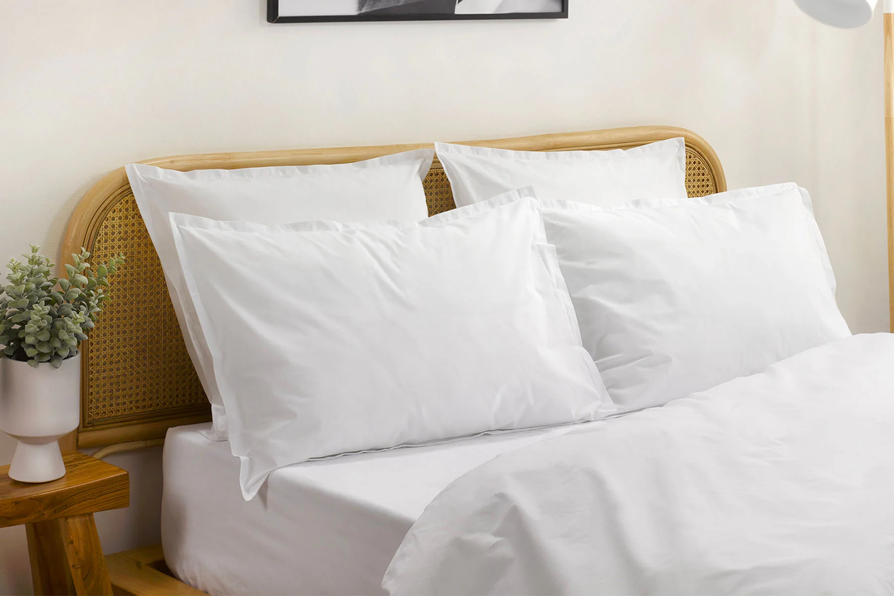 Taie d'oreiller x2 percale de coton