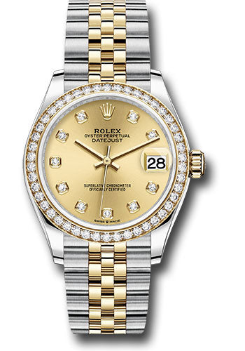Rolex Steel and Yellow Gold Datejust 31 Watch - Diamond Bezel - Champagne Diamond Dial - Jubilee Bracelet - 278383RBR chdj【1:1 Replica】