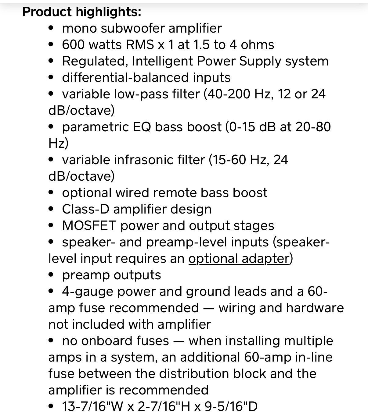 Jl Audio 600/1v3 L8OG5