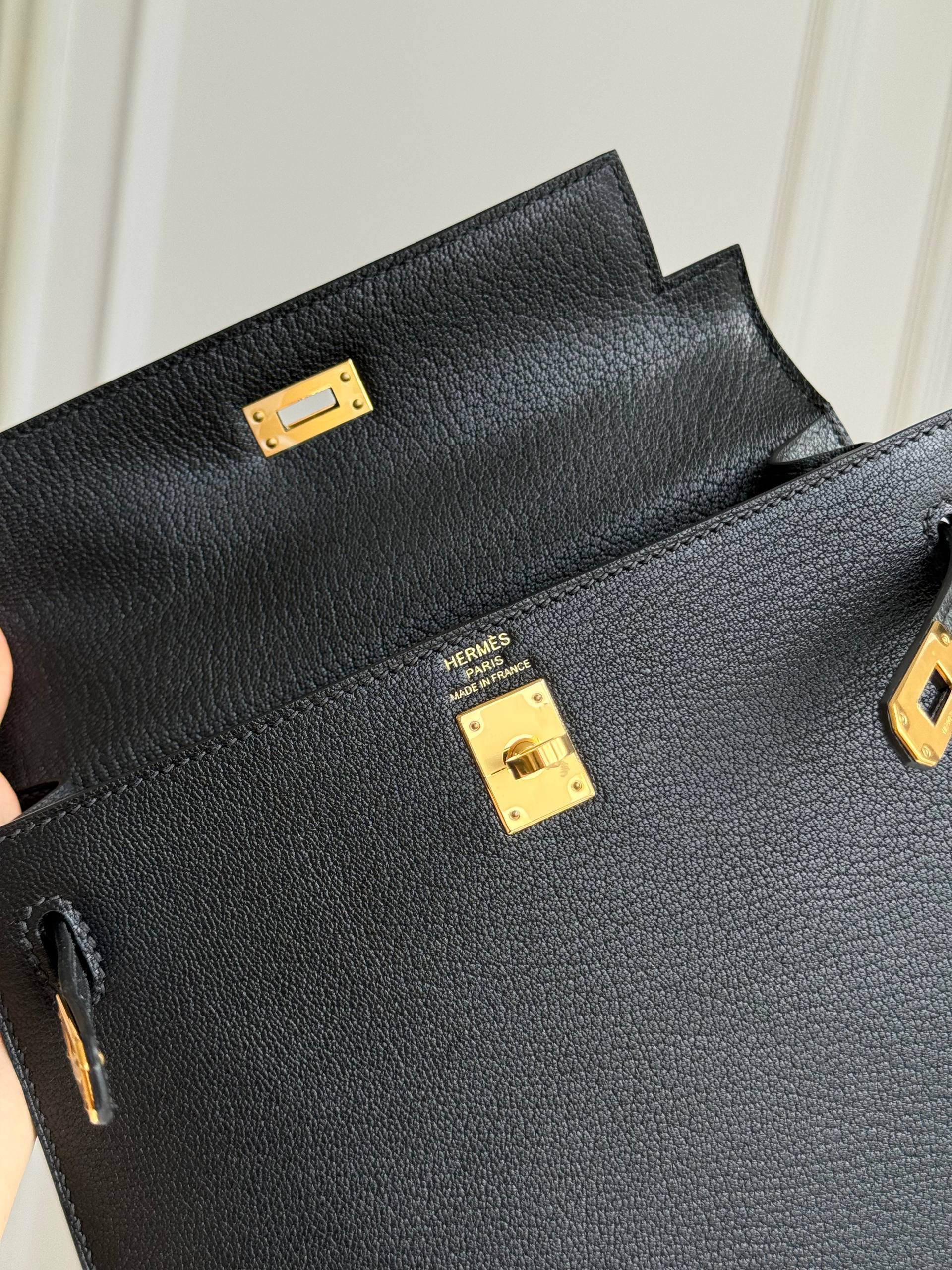 Hermès Mini Kelly II 20 Black Epsom with Gold Hardware