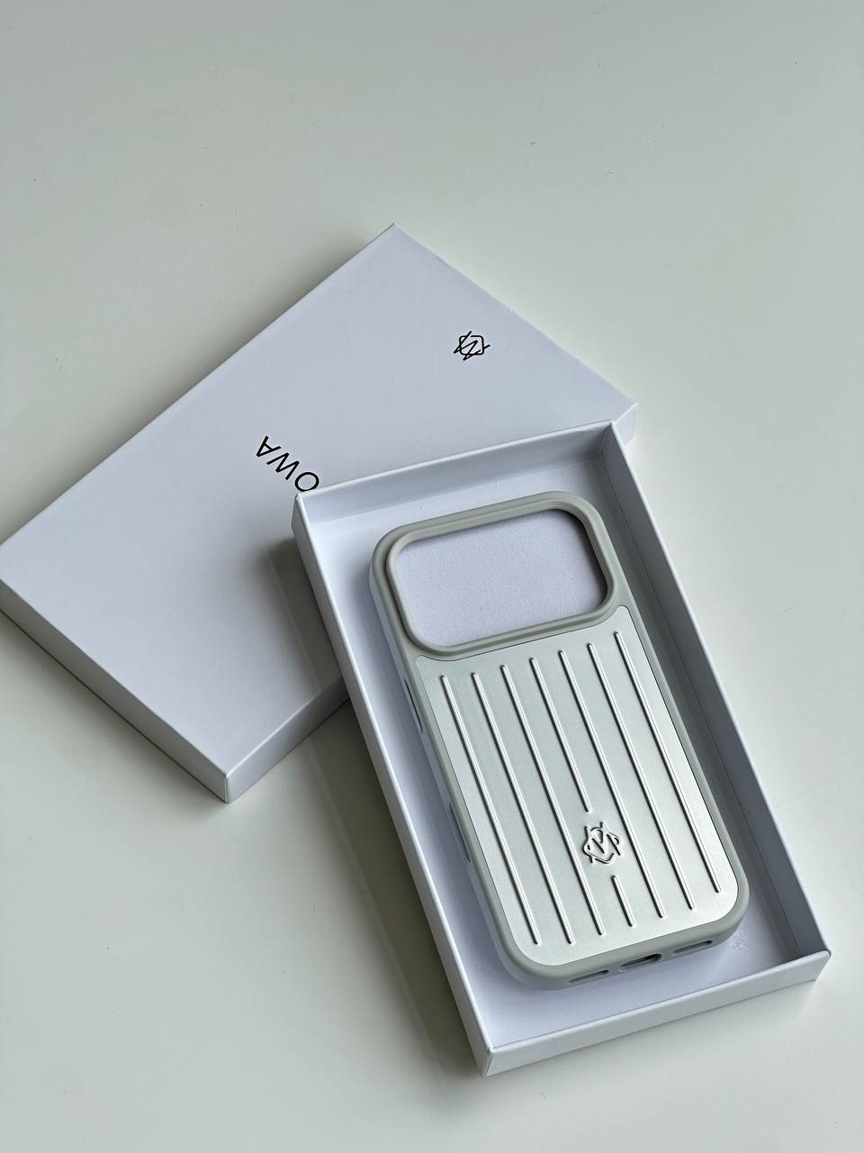 RIMOWA Silver Aluminum Groove Shockproof iPhone Case