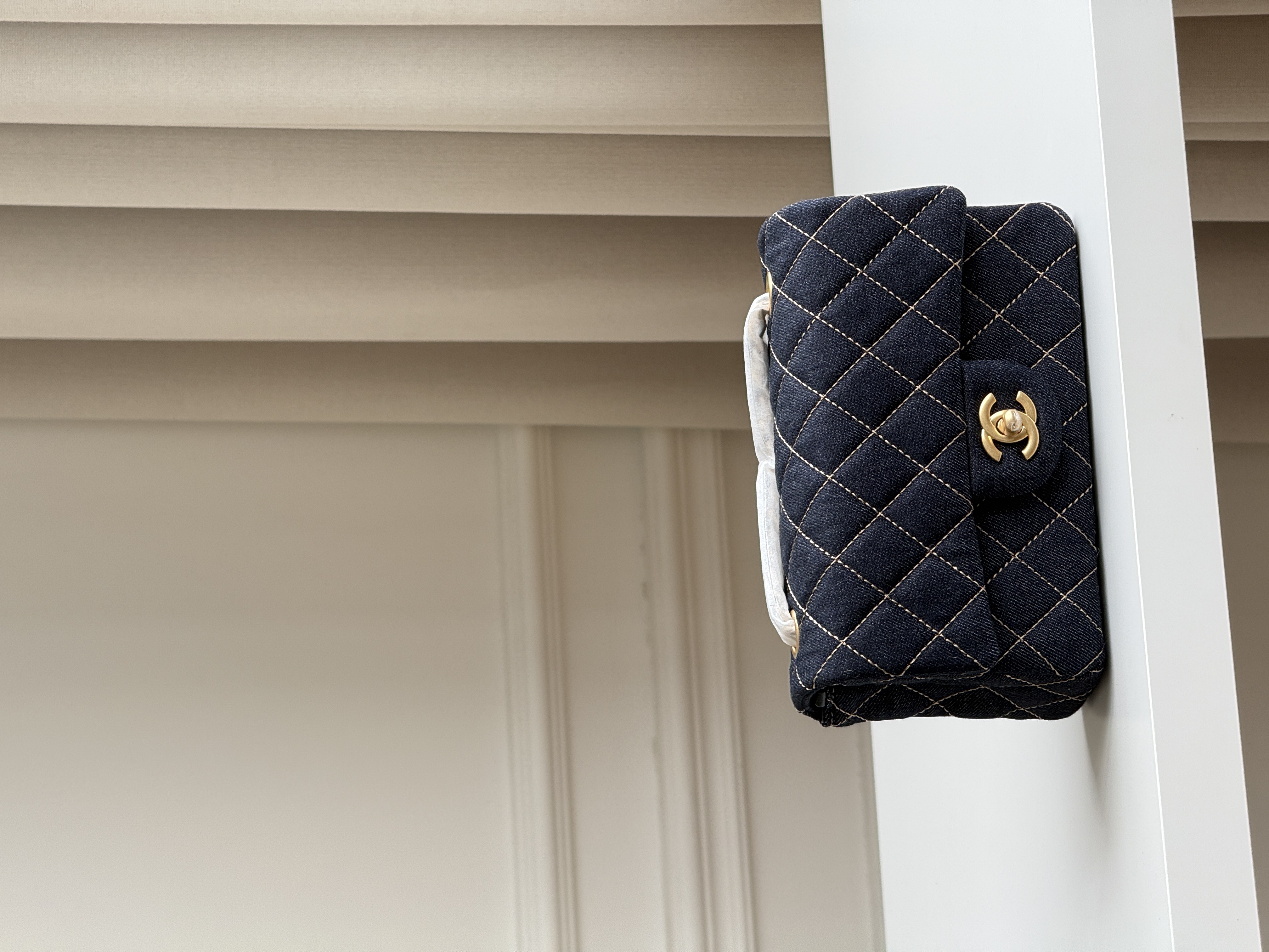 CHANEL 25C Dark Denim Mini Classic Flap