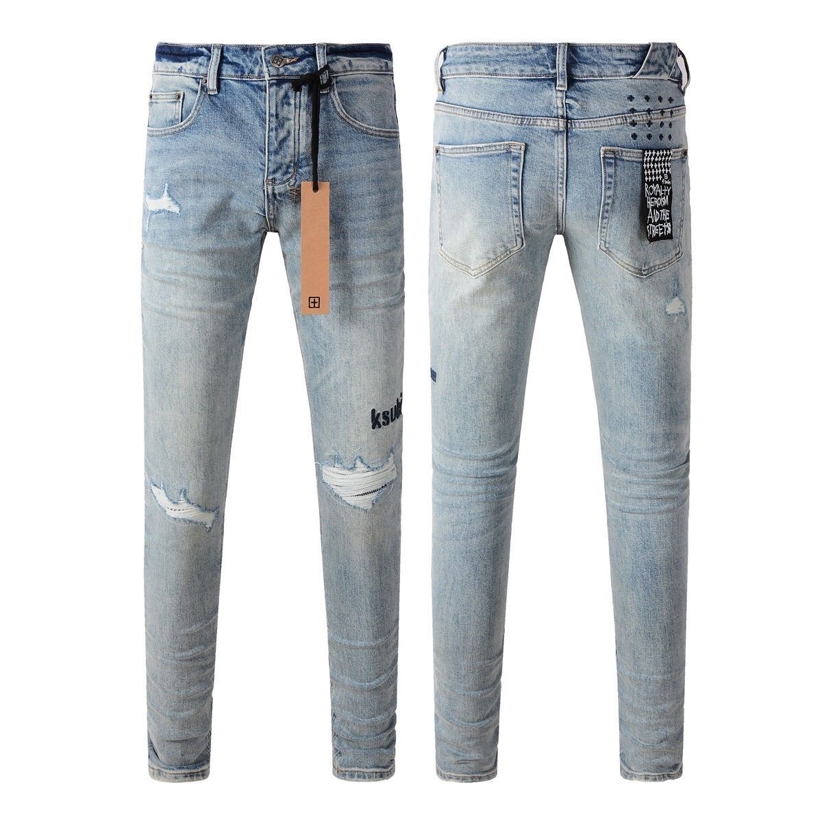 No. 3024 Ksubi Embroidery Logo Jeans Blue
