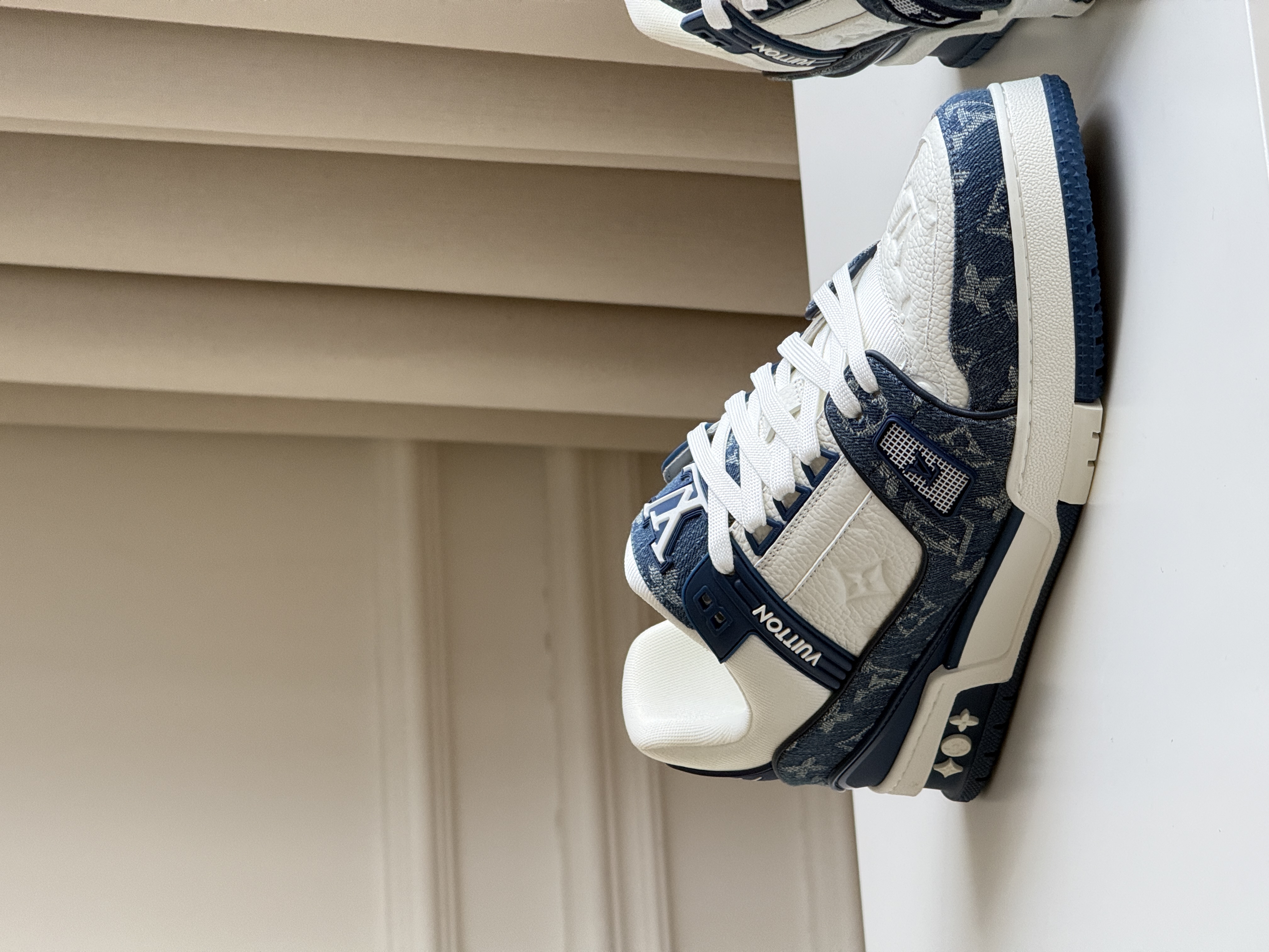 Louis Vuitton Trainer Denim Monogram Sneakers